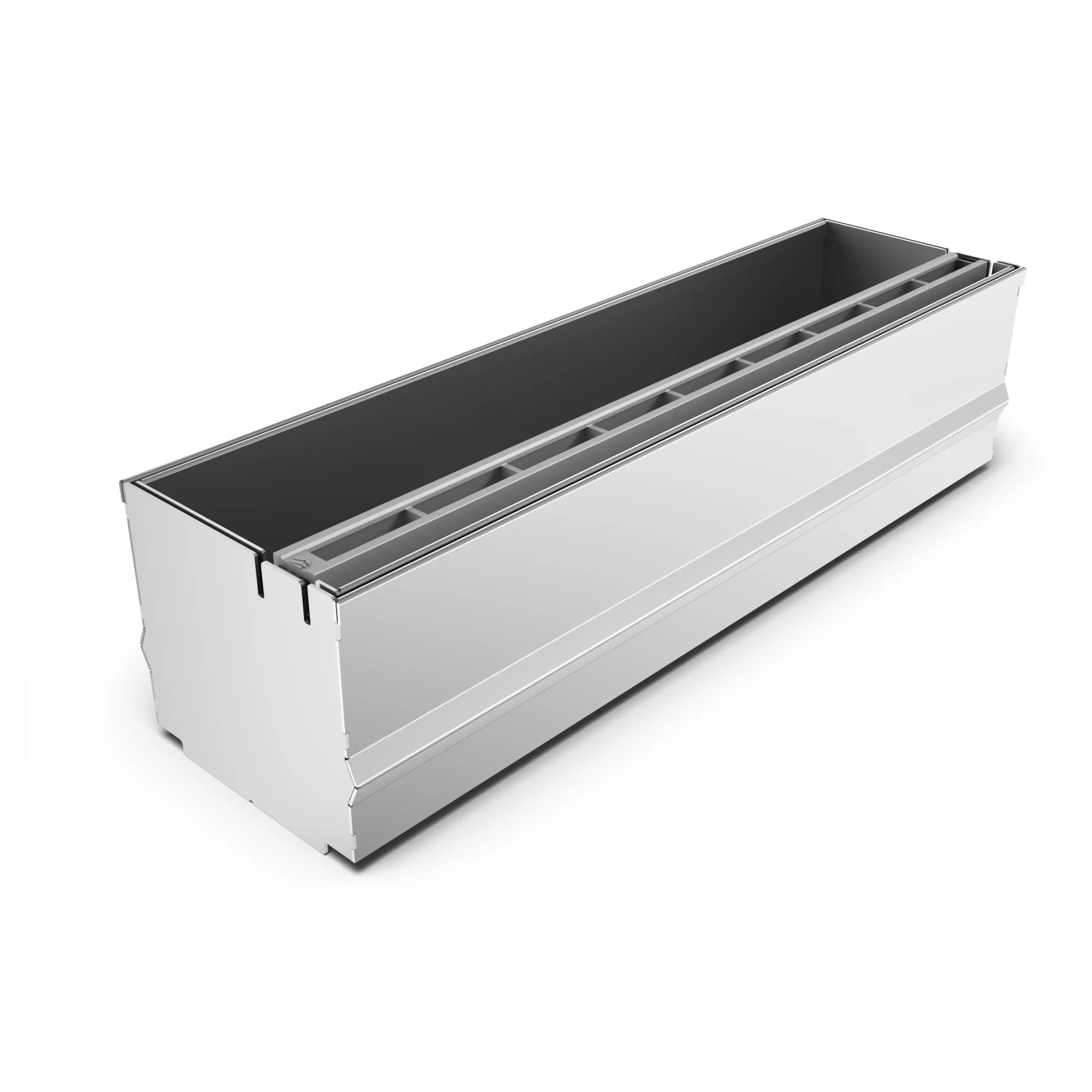 Registro SLOT de Plástico Color Gris con Marco de Acero Inoxidable AISI316