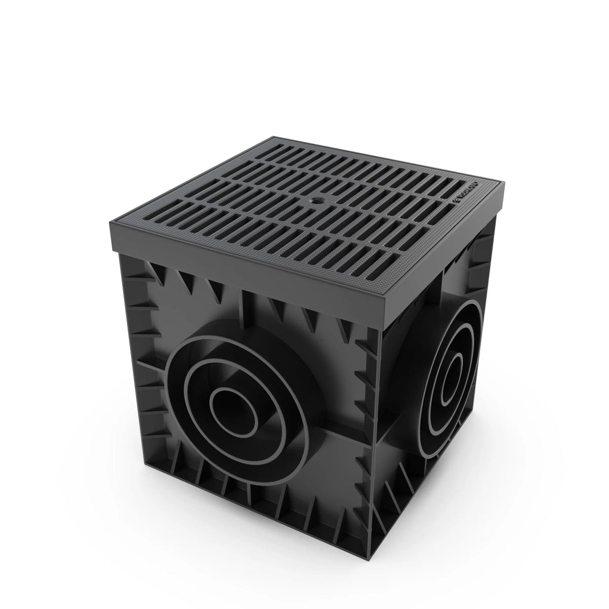 Arqueta 30x30 con rejilla de plástico negro