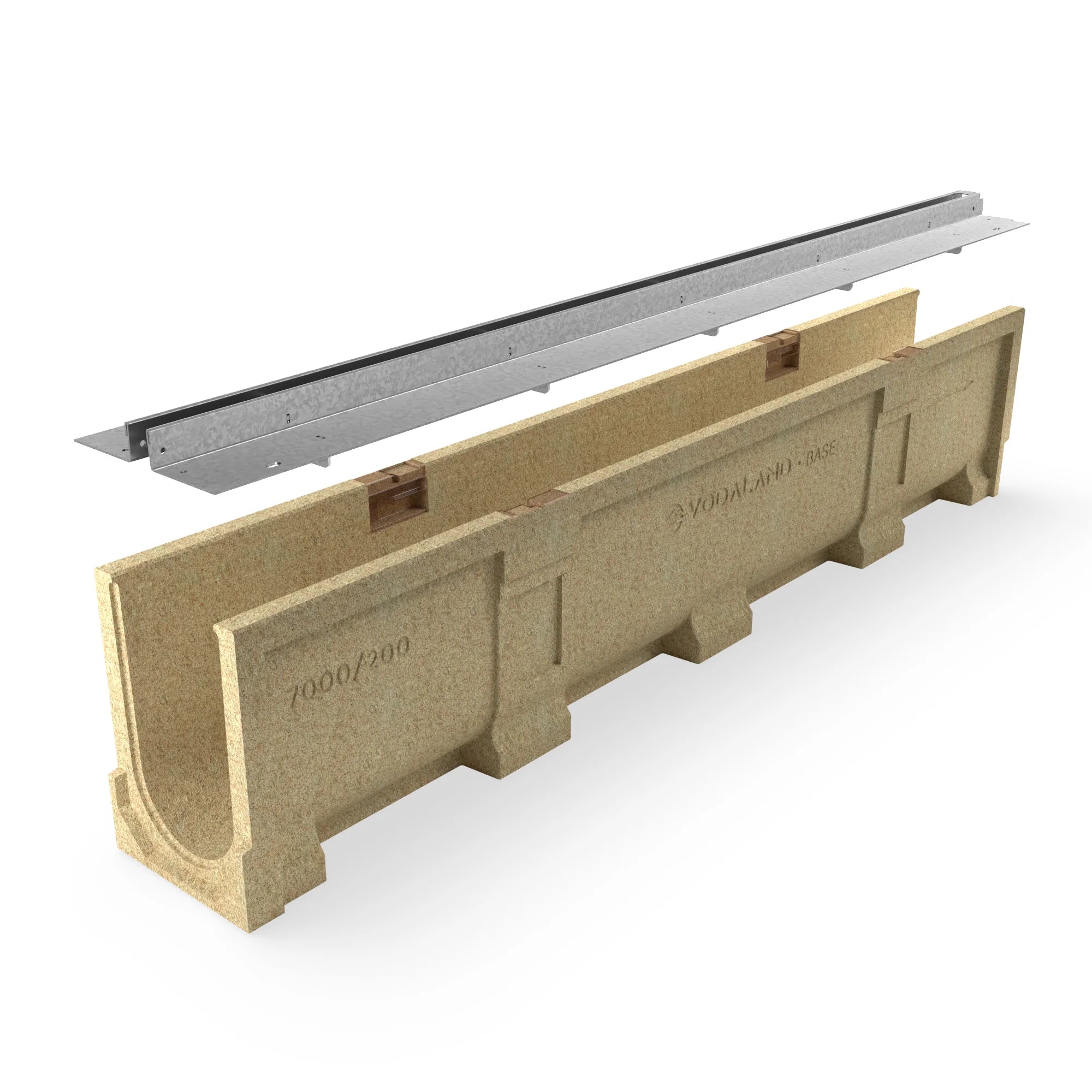 Canal de Hormigón Polímero BASE DN100 con SLOT H25 de Acero Galvanizado