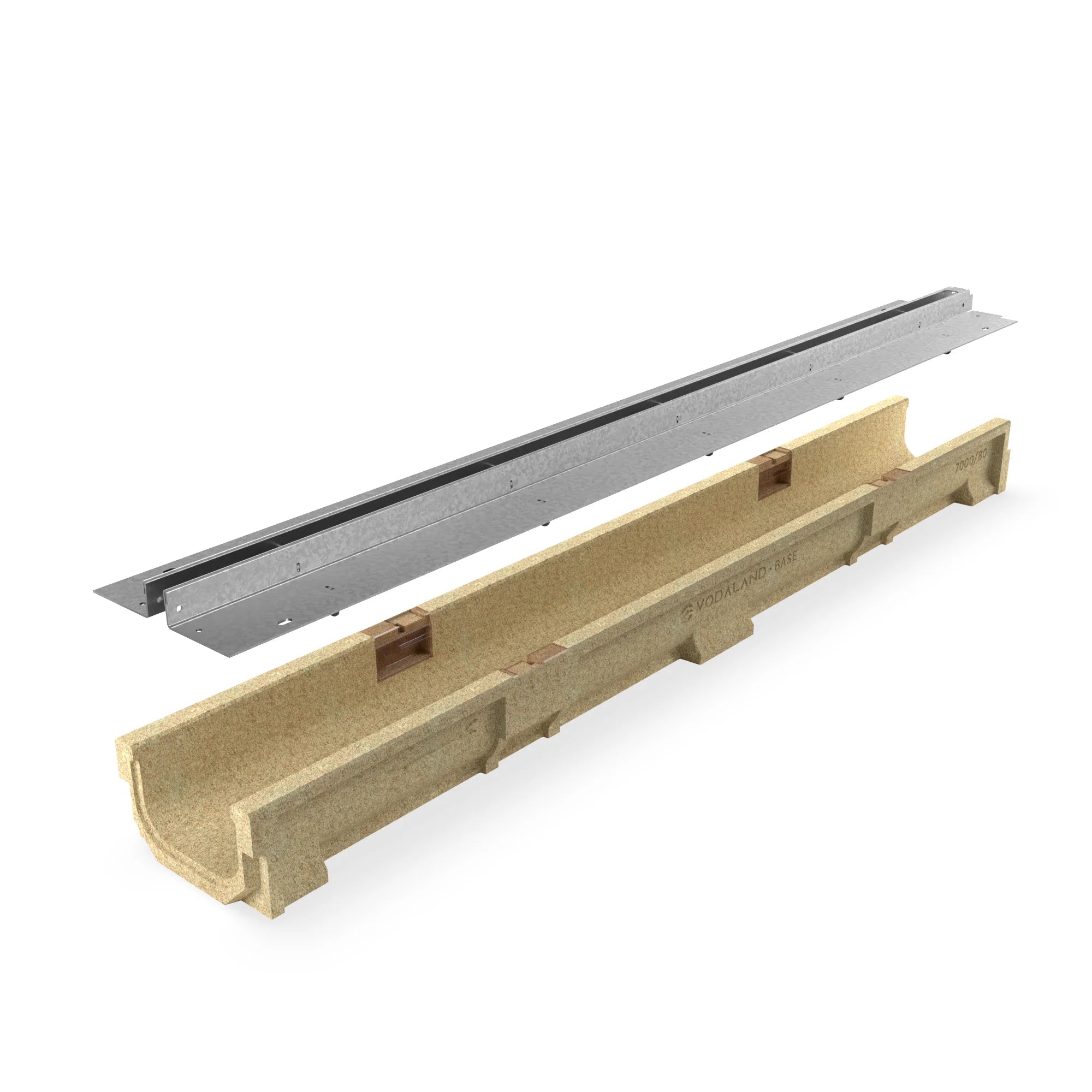 Canal de Hormigón Polímero BASE DN100 con SLOT H25 de Acero Galvanizado