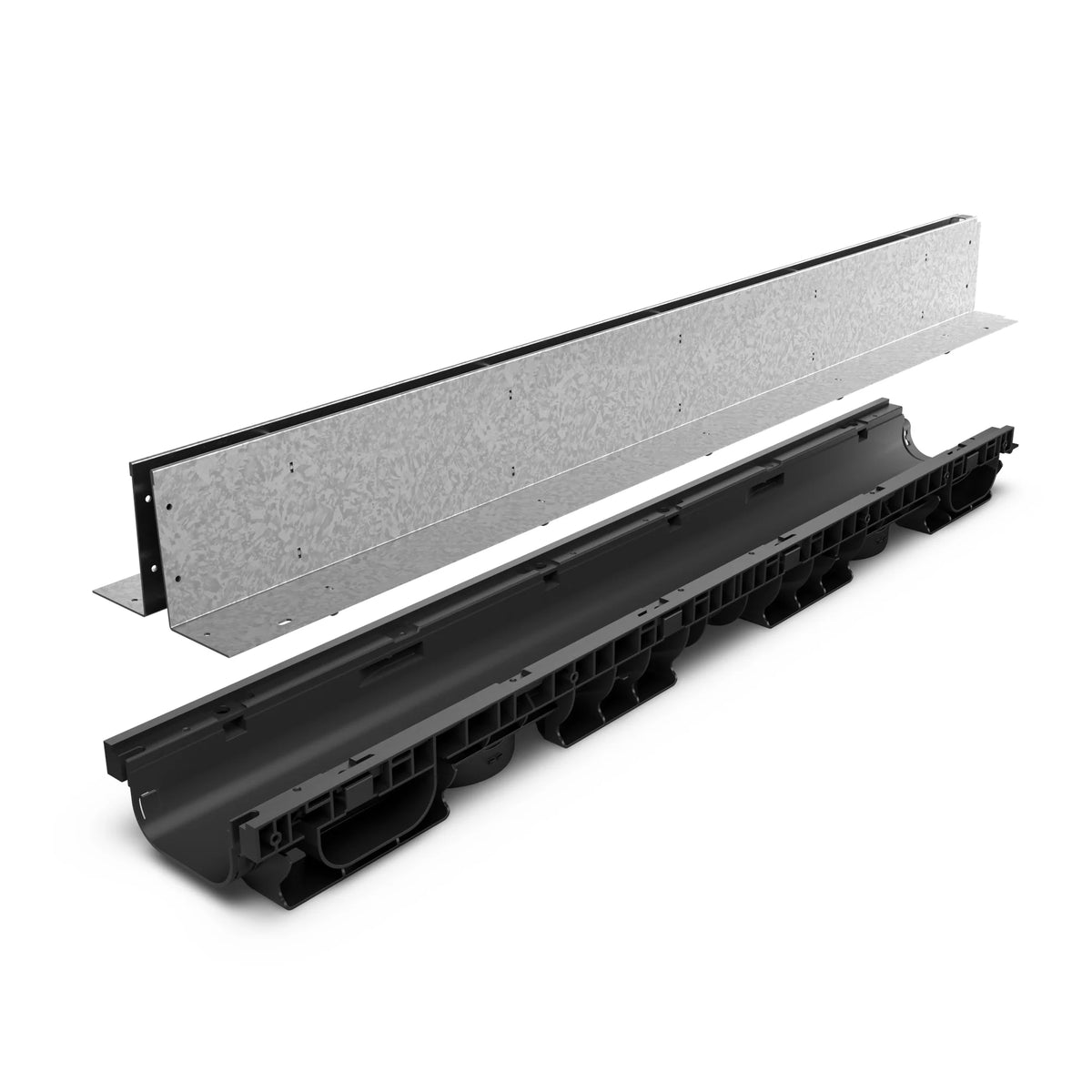 Canal de Plástico BASE DN100 con SLOT H100 de Acero Galvanizado