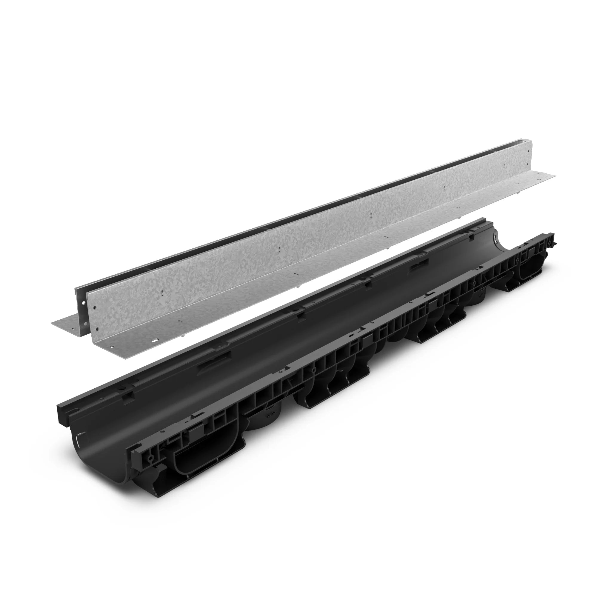 Canales de Plástico BASE DN100 con SLOT H60 de Acero Galvanizado