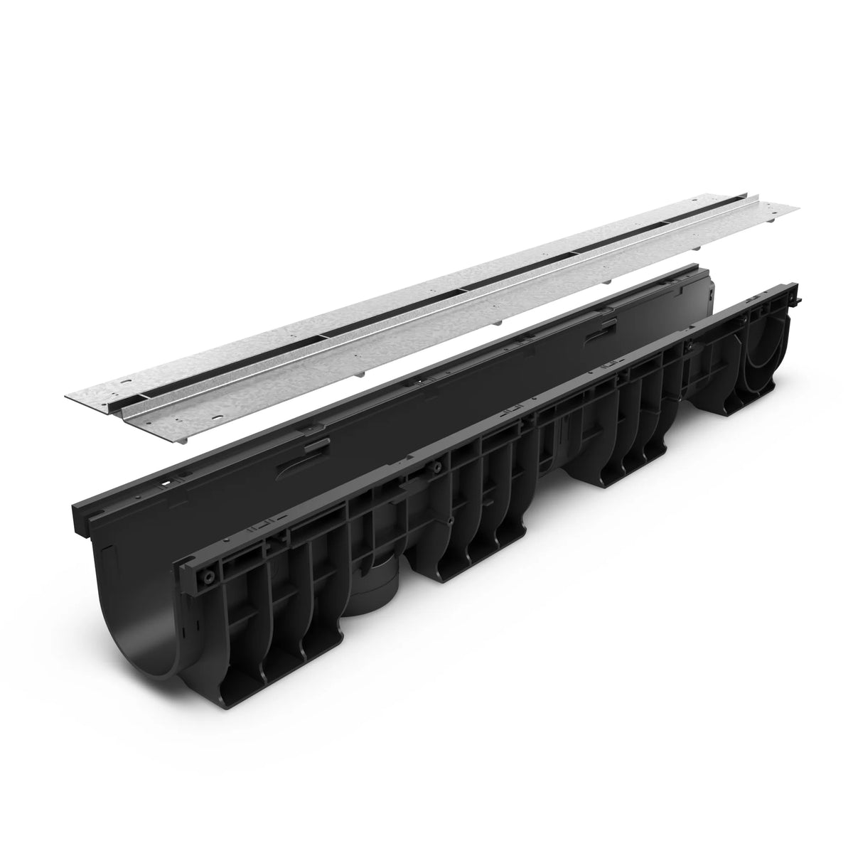 Canal de Plástico BASE DN100 con SLOT H10 de Acero Galvanizado