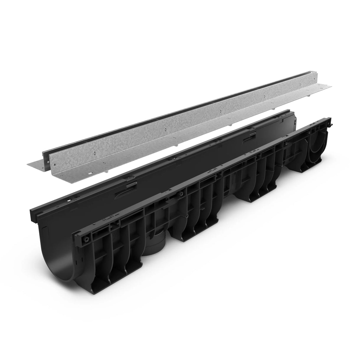 Canal de Plástico BASE DN100 con SLOT H40 de Acero Galvanizado