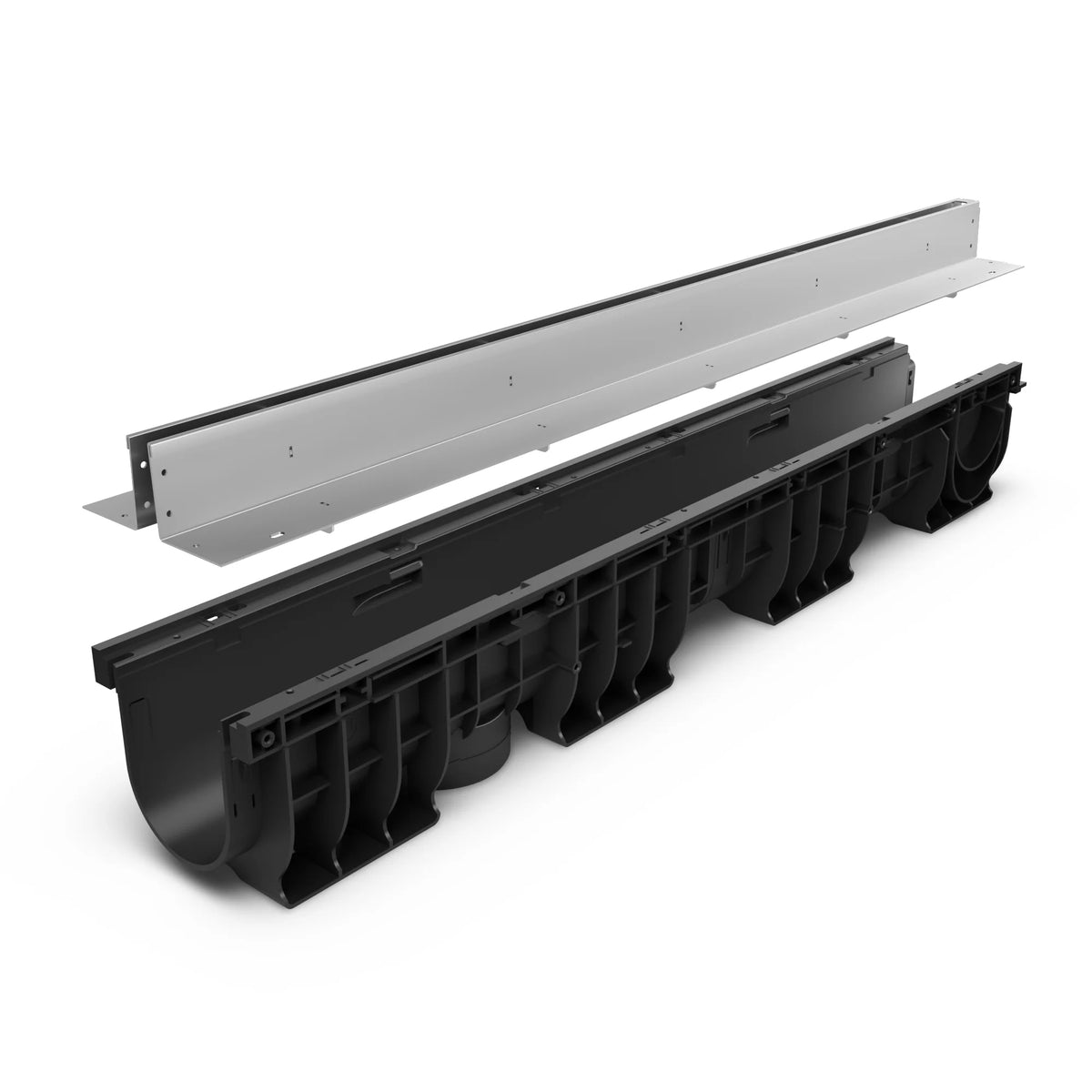 Canal de Plástico BASE DN100 con SLOT H60 de Acero Inoxidable