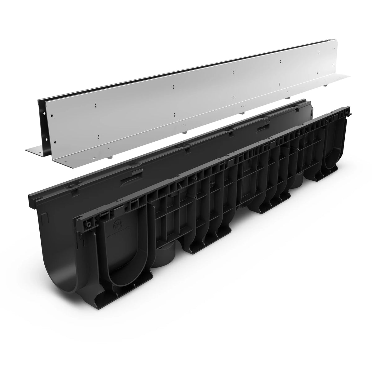 Canal de Plástico BASE DN100 con SLOT H100 de Acero Inoxidable