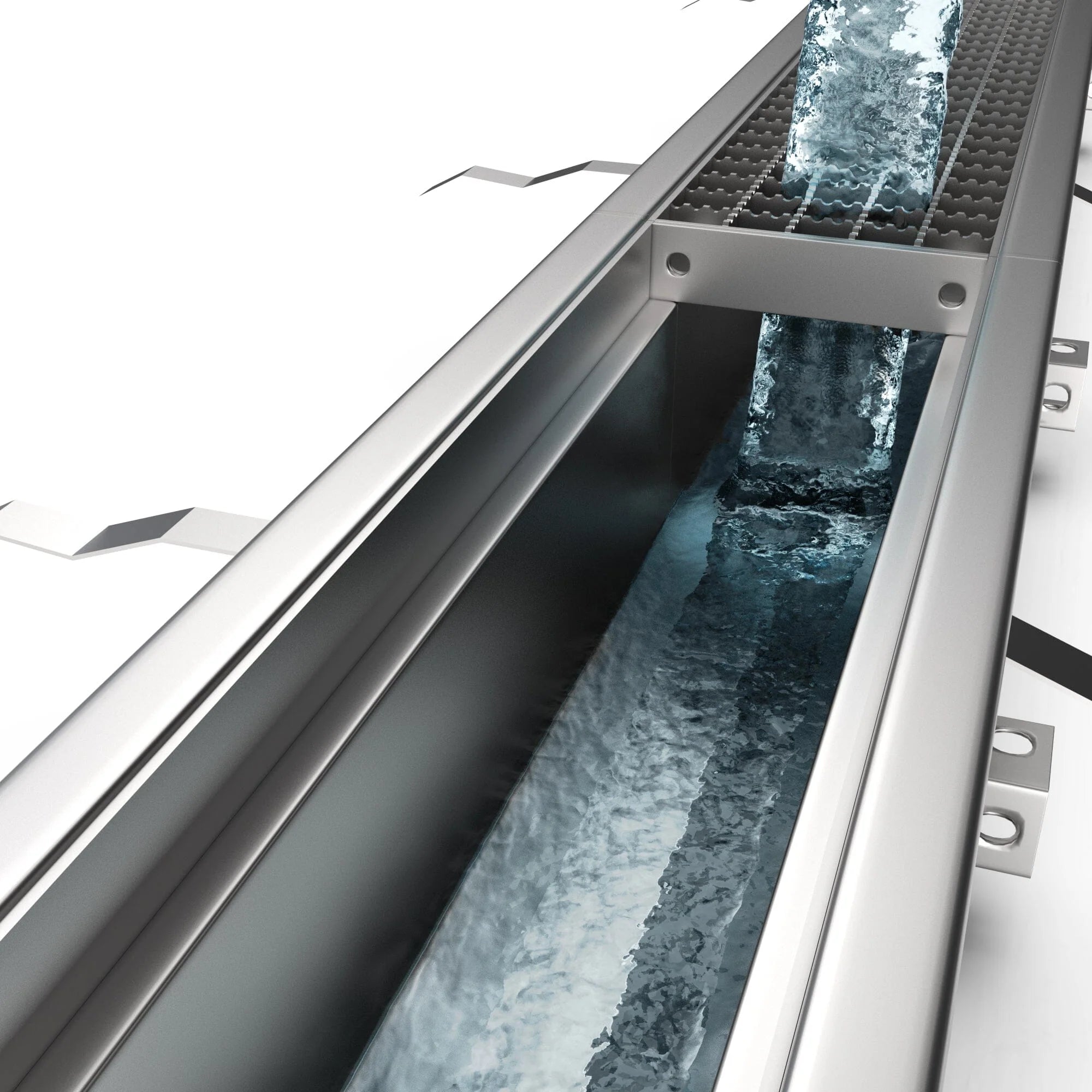 Canal modular de Acero Inoxidable AISI 304 DN100 con pendiente
