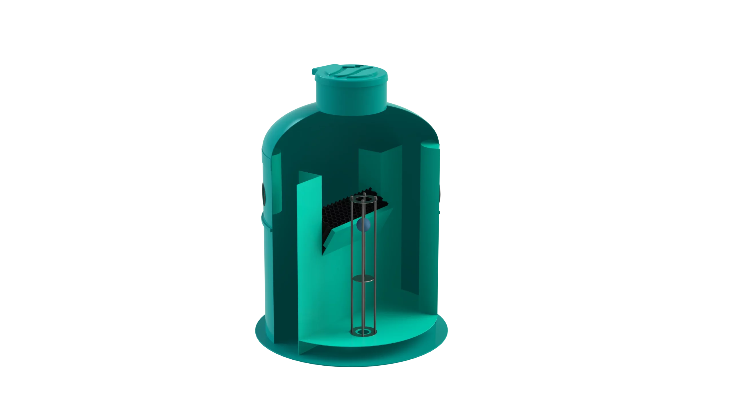 Separador de Hidrocarburos sin BYPASS OilBase100-10 l/s D1600 H2250 Ø160 con decantador 1000L