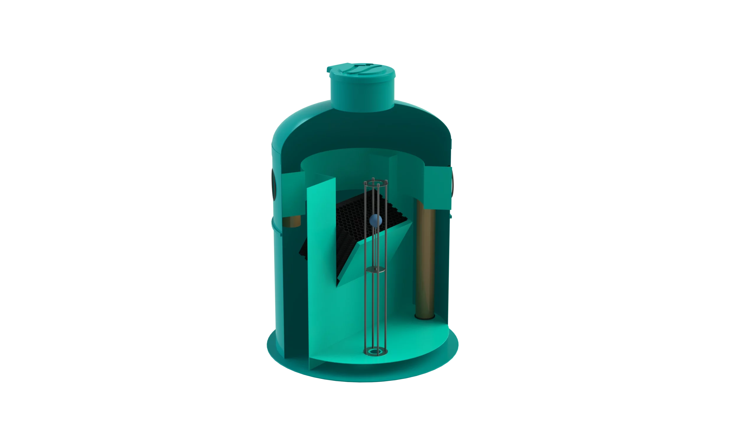 Separador de Hidrocarburos con BYPASS OilBase100-20/100 D1800 H2650 Ø315 con decantador 2000L