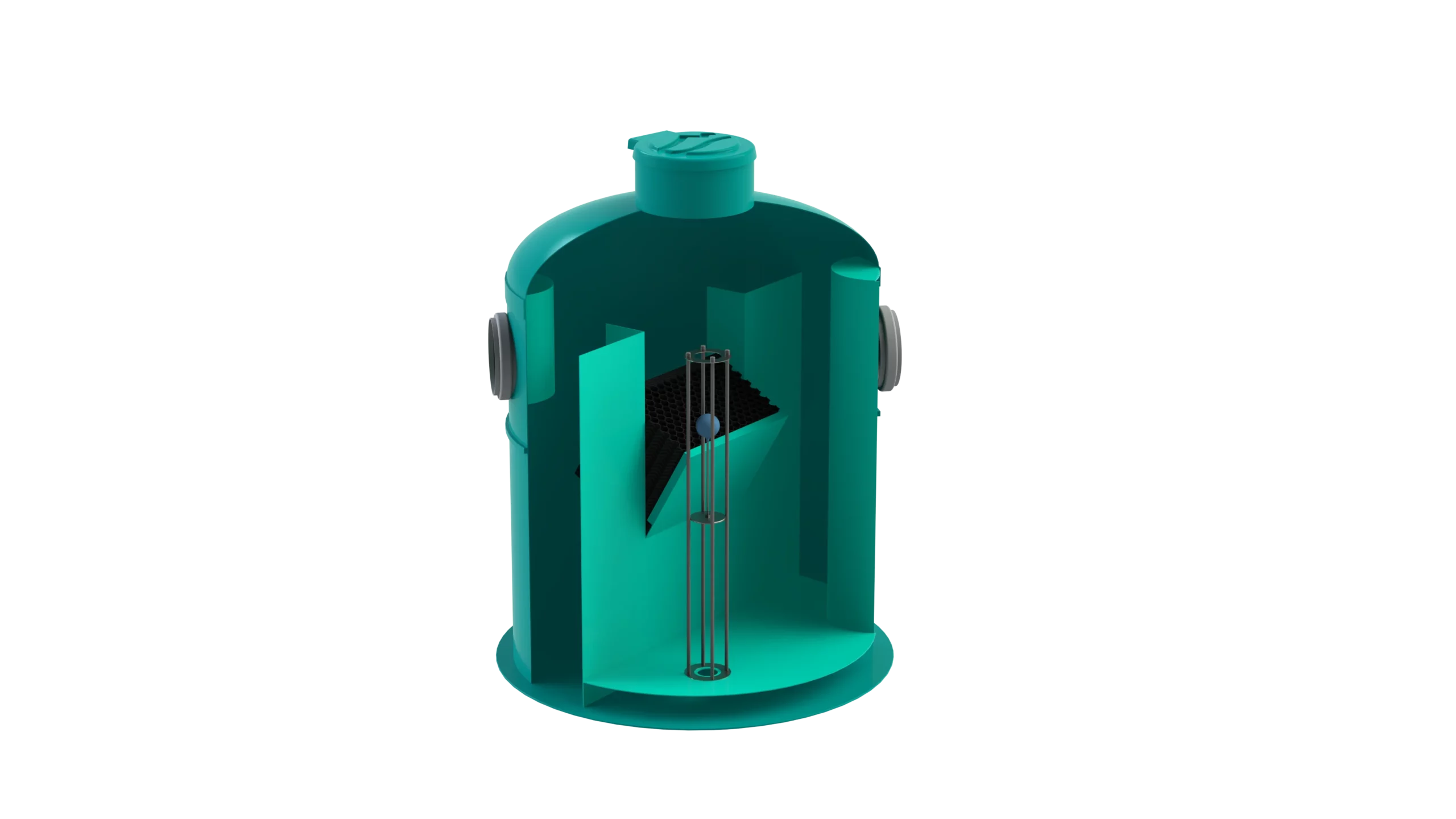 Separador de Hidrocarburos sin BYPASS OilBase100-25 l/s D2000 H2550 Ø250 con decantador 2500L