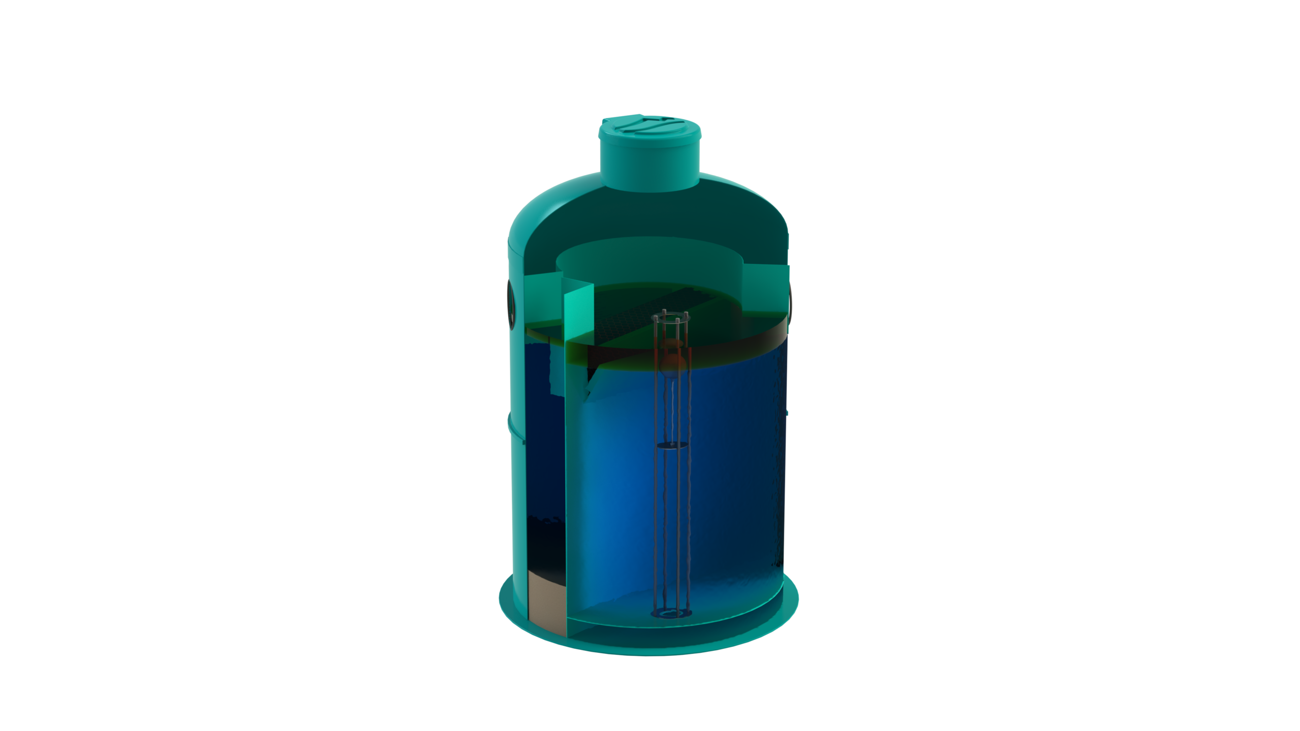 Separador de Hidrocarburos con BYPASS OilBase100-30/150 D2000 H3100 Ø400 con decantador 3000L
