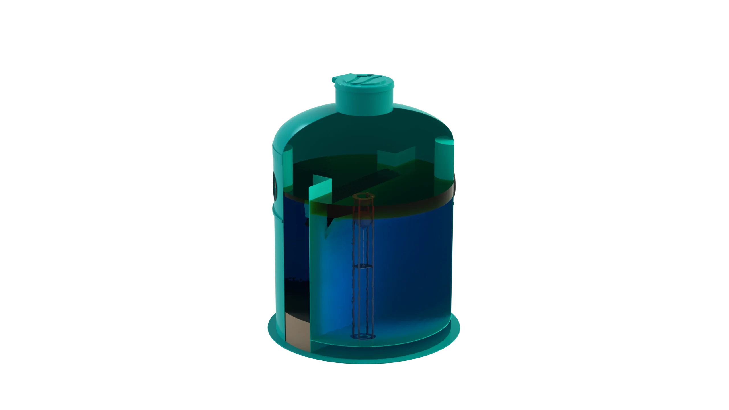 Separador de Hidrocarburos sin BYPASS OilBase100-35 l/s D2400 H2750 Ø315 con decantador 3500L
