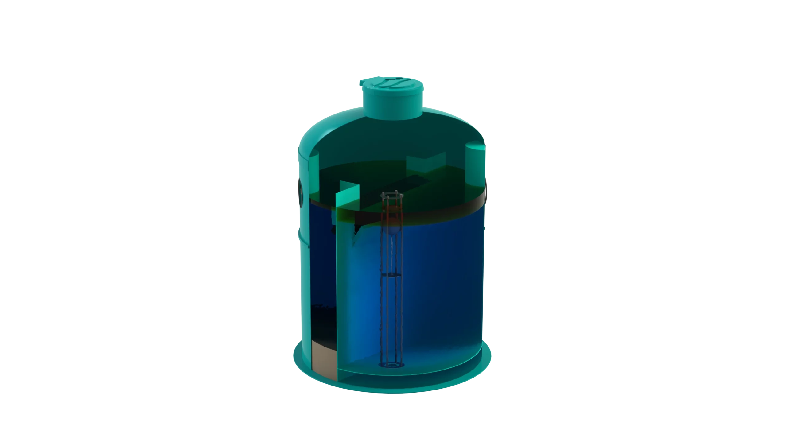 Separador de Hidrocarburos sin BYPASS OilBase100-40 l/s D2400 H2950 Ø315 con decantador 4000L