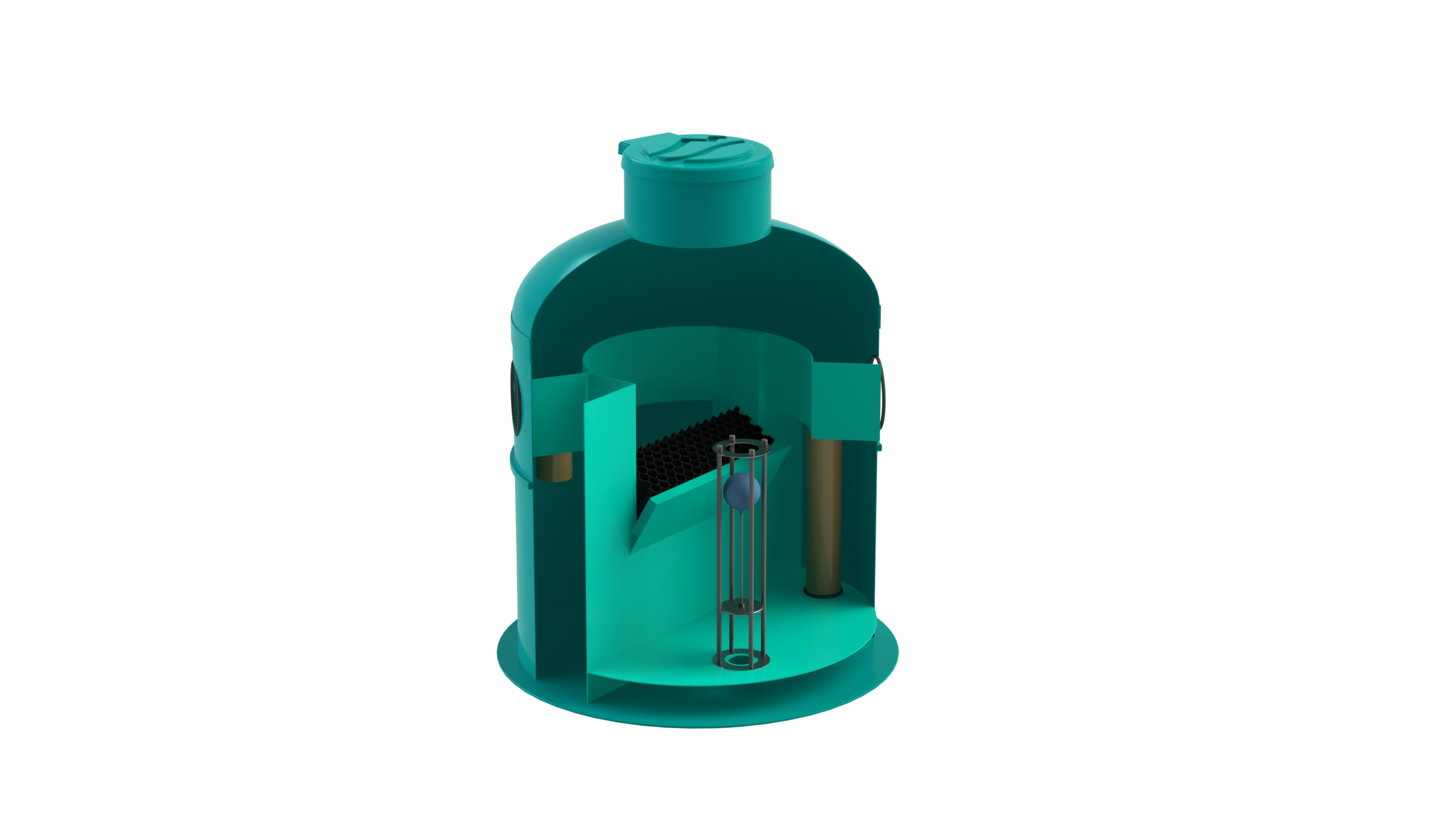 Separador de Hidrocarburos con BYPASS OilBase100-8/40 D1600 H2050 Ø315 con decantador 800L