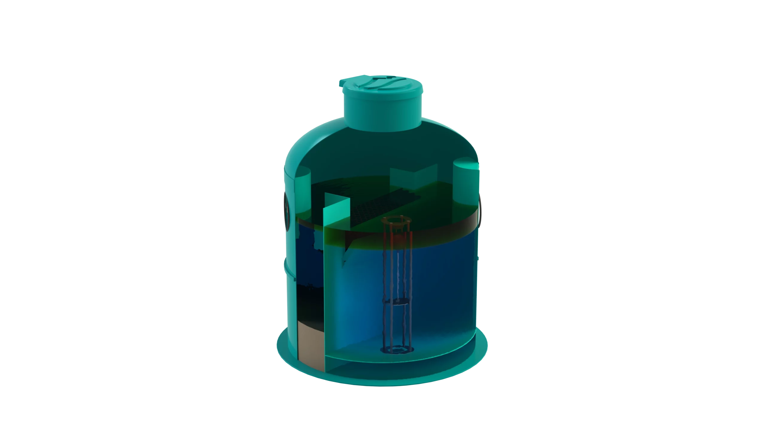 Separador de Hidrocarburos sin BYPASS OilBase100-8 l/s D1600 H2050 Ø160 con decantador 800L