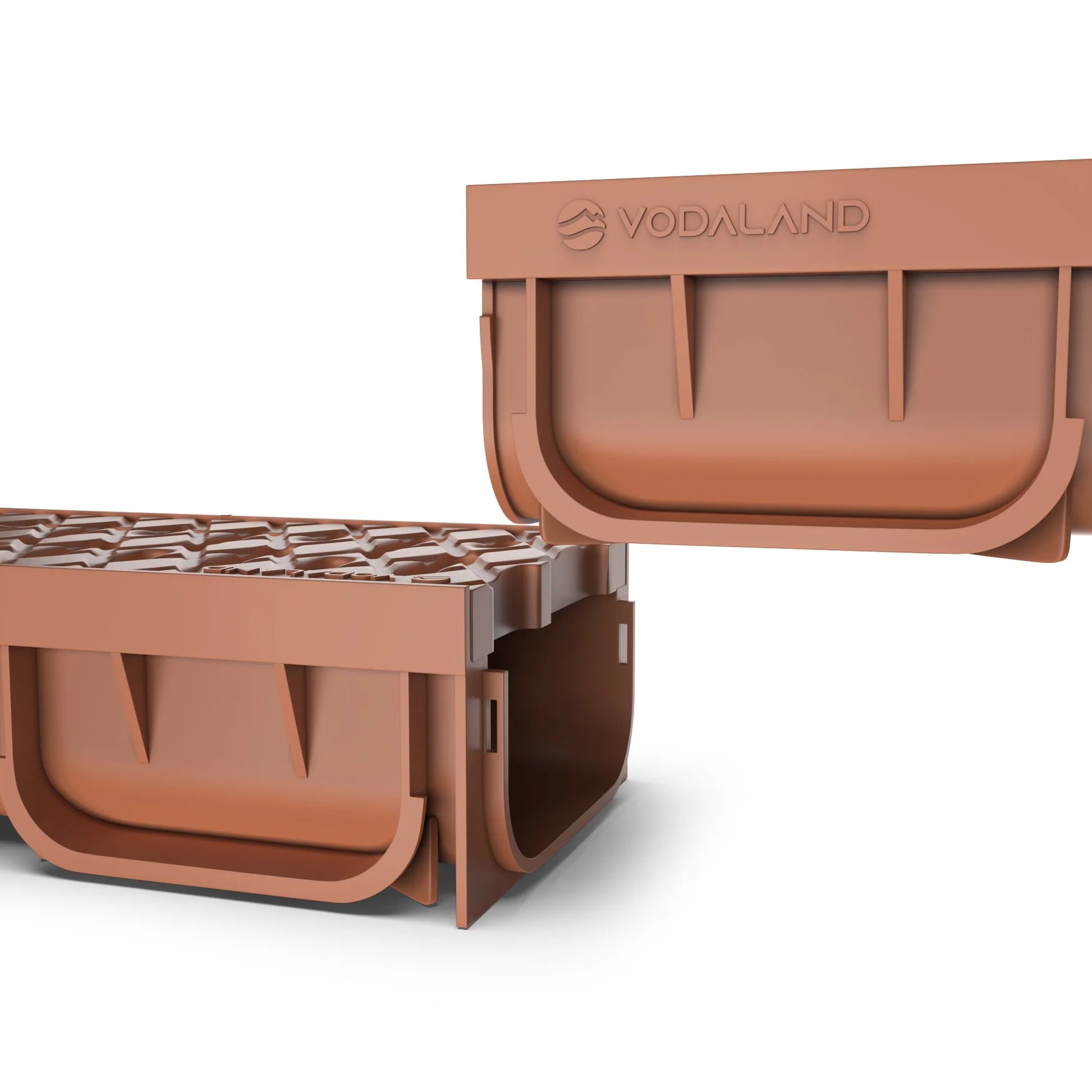 Canal de Plástico Easy 2 con Rejilla de Plástico Color Terracota