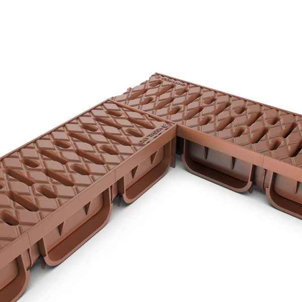 Canal de Plástico Easy 2 con Rejilla de Plástico Color Terracota