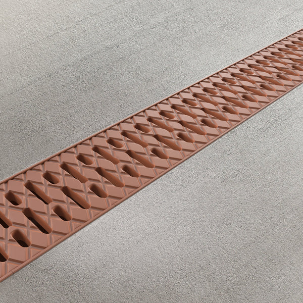 Canal de Plástico Easy 2 con Rejilla de Plástico Color Terracota