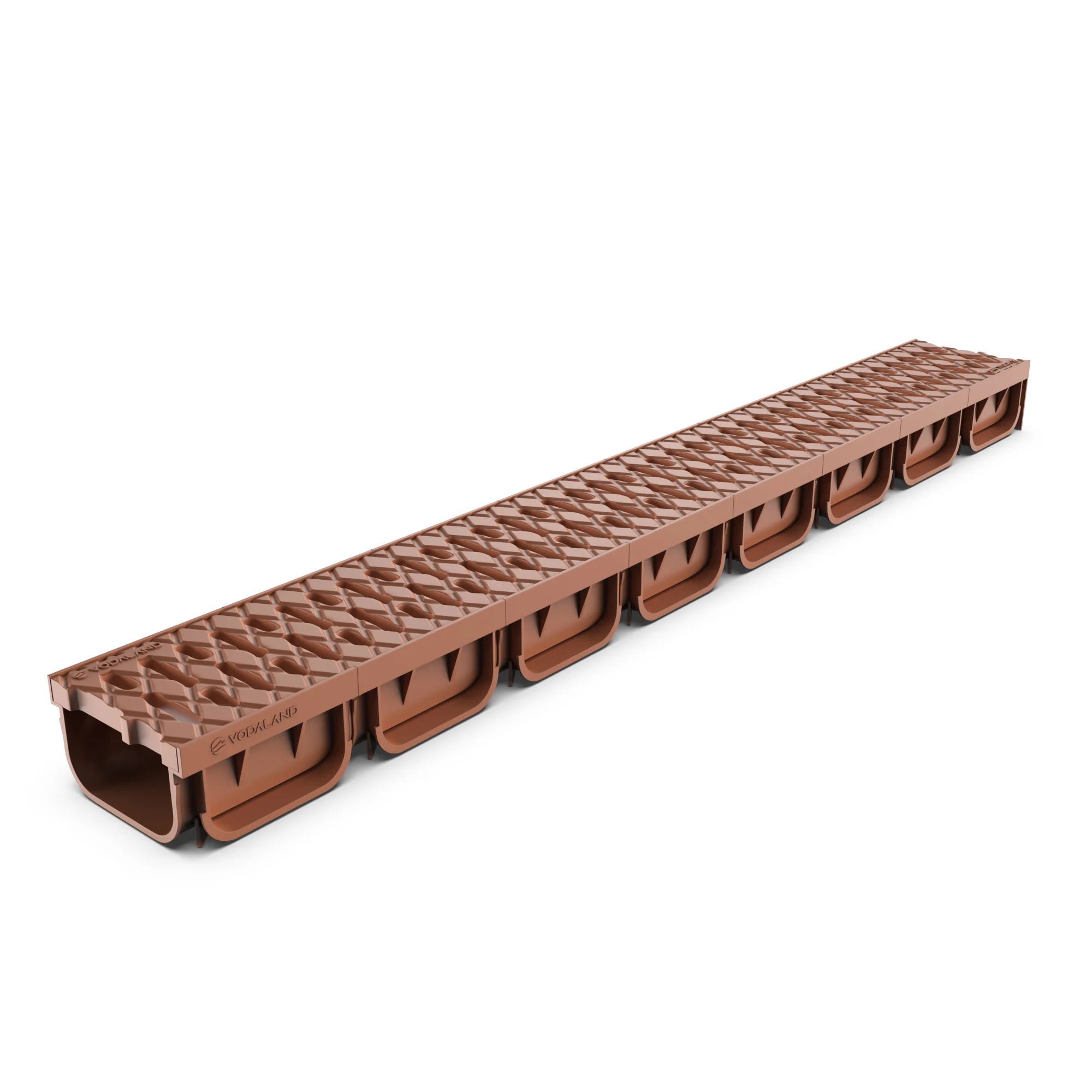 Canal de Plástico Easy 2 con Rejilla de Plástico Color Terracota - Producto defectuoso