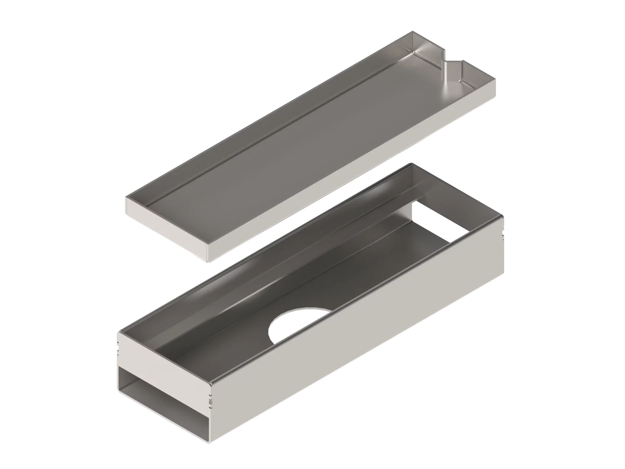 Registro MONO SLOT de acero inoxidable con salida