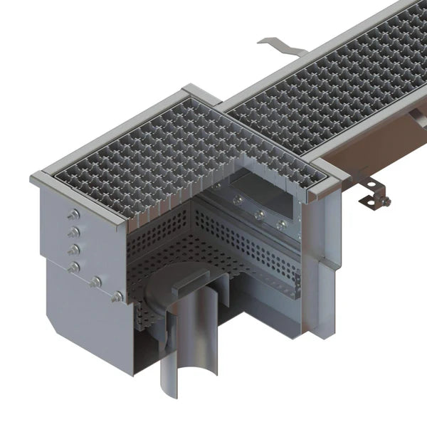 Sumidero para canales modulares DN100 con salida
