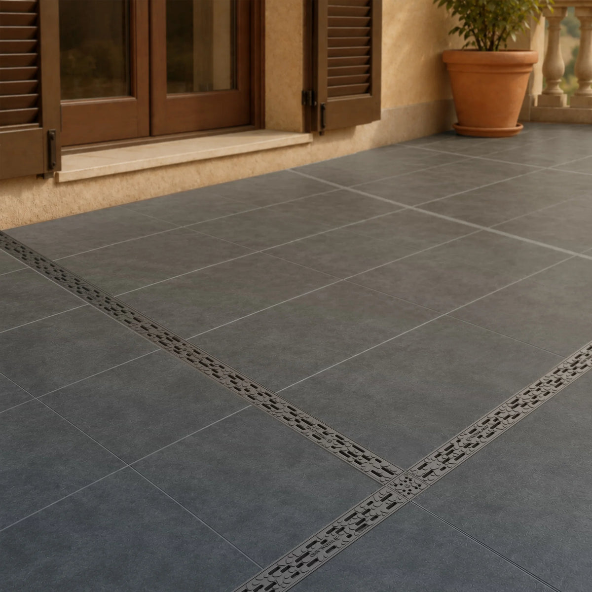 Canal de Plástico Micro con Rejilla de Plástico Gris