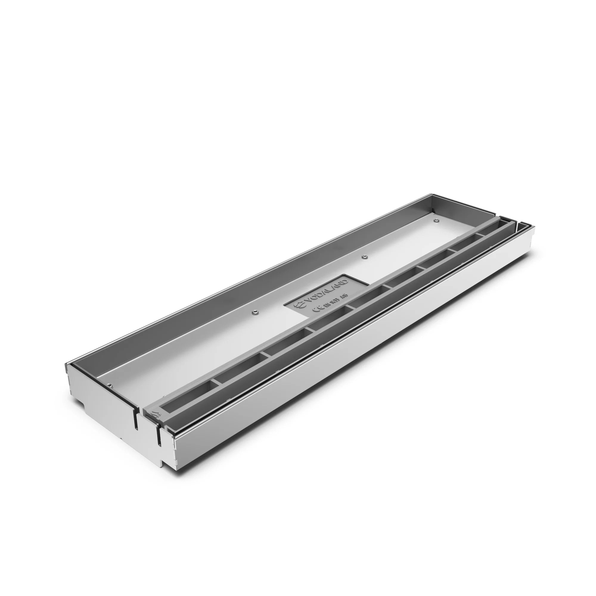 Registro SLOT de Plástico Color Gris con Marco de Acero Inoxidable AISI316