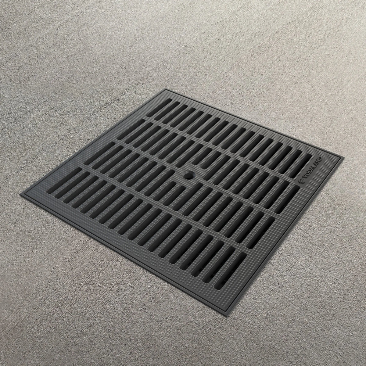 Arqueta 30x30 con rejilla de plástico negro