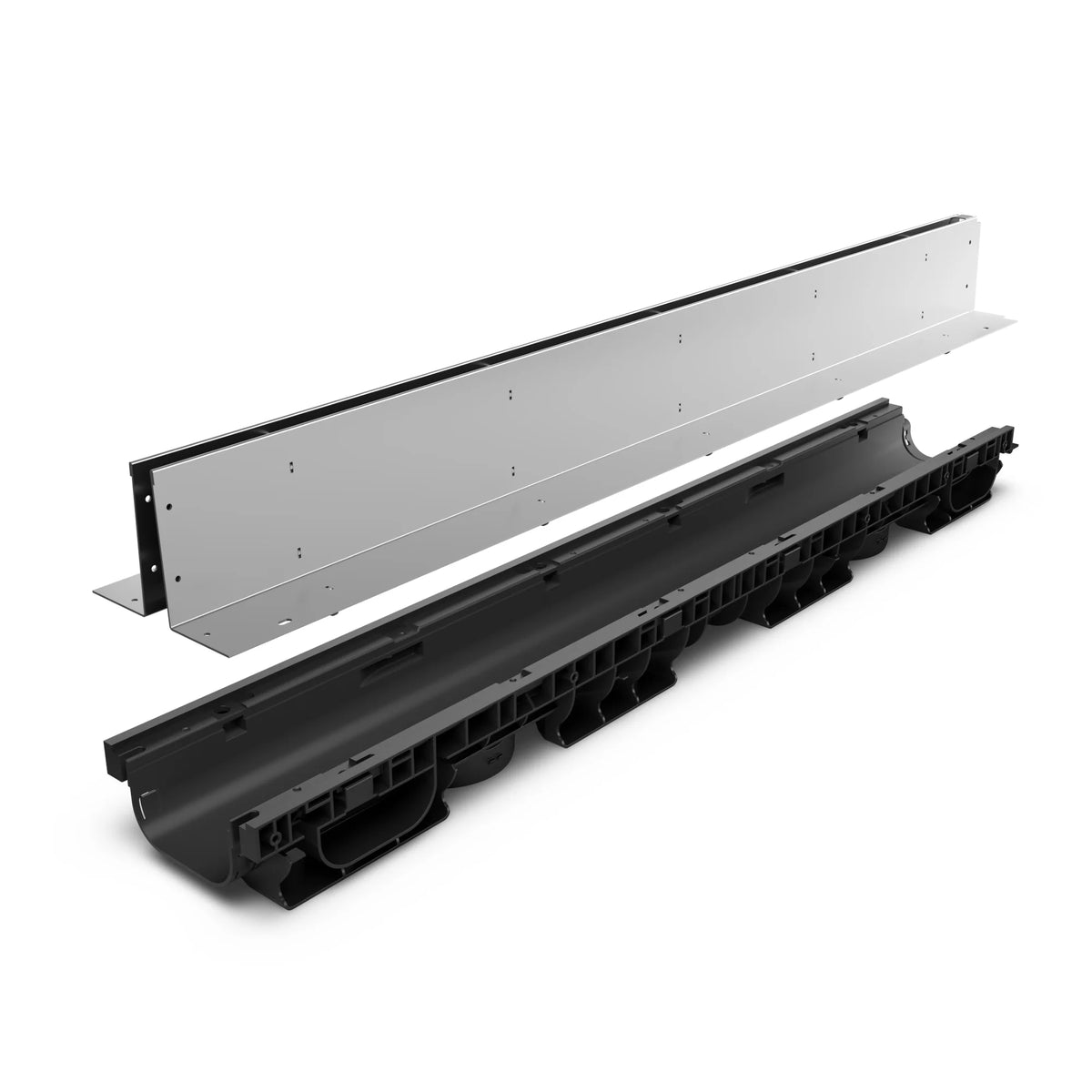 Canal de Plástico BASE DN100 con SLOT H100 de Acero Inoxidable