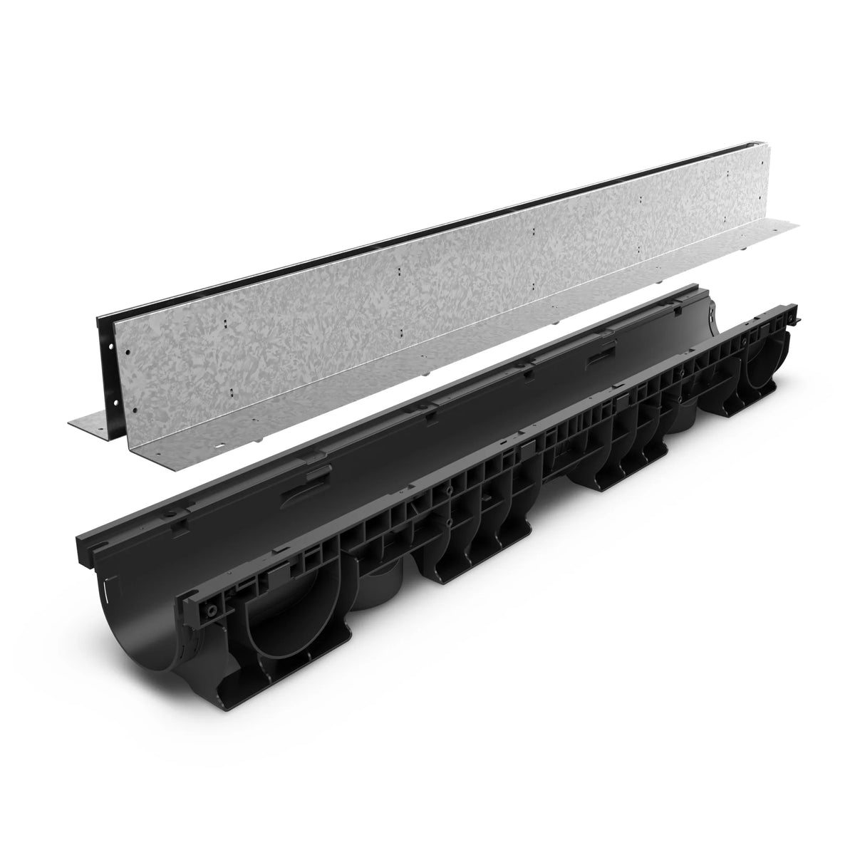 Canal de Plástico BASE DN100 con SLOT H100 de Acero Galvanizado