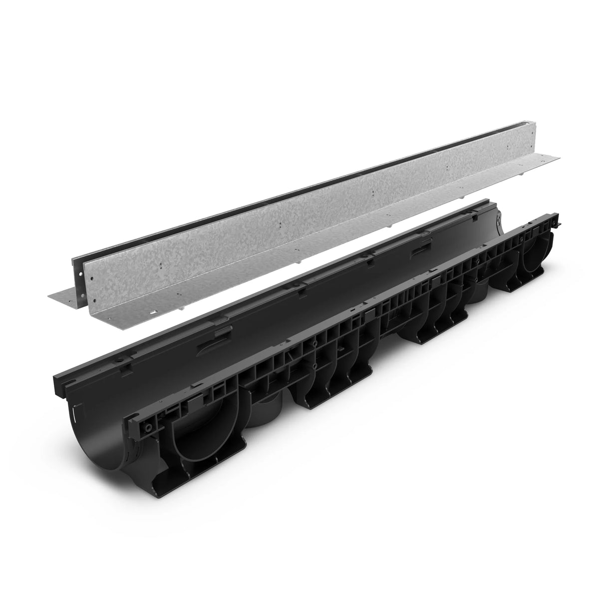 Canal de Plástico BASE DN100 con SLOT H60 de Acero Galvanizado