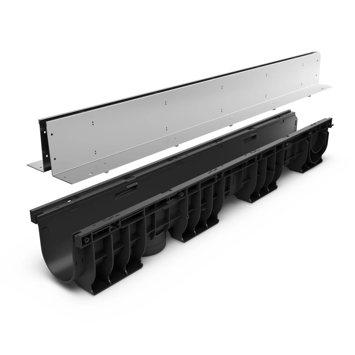 Canal de Plástico BASE DN100 con SLOT H100 de Acero Inoxidable
