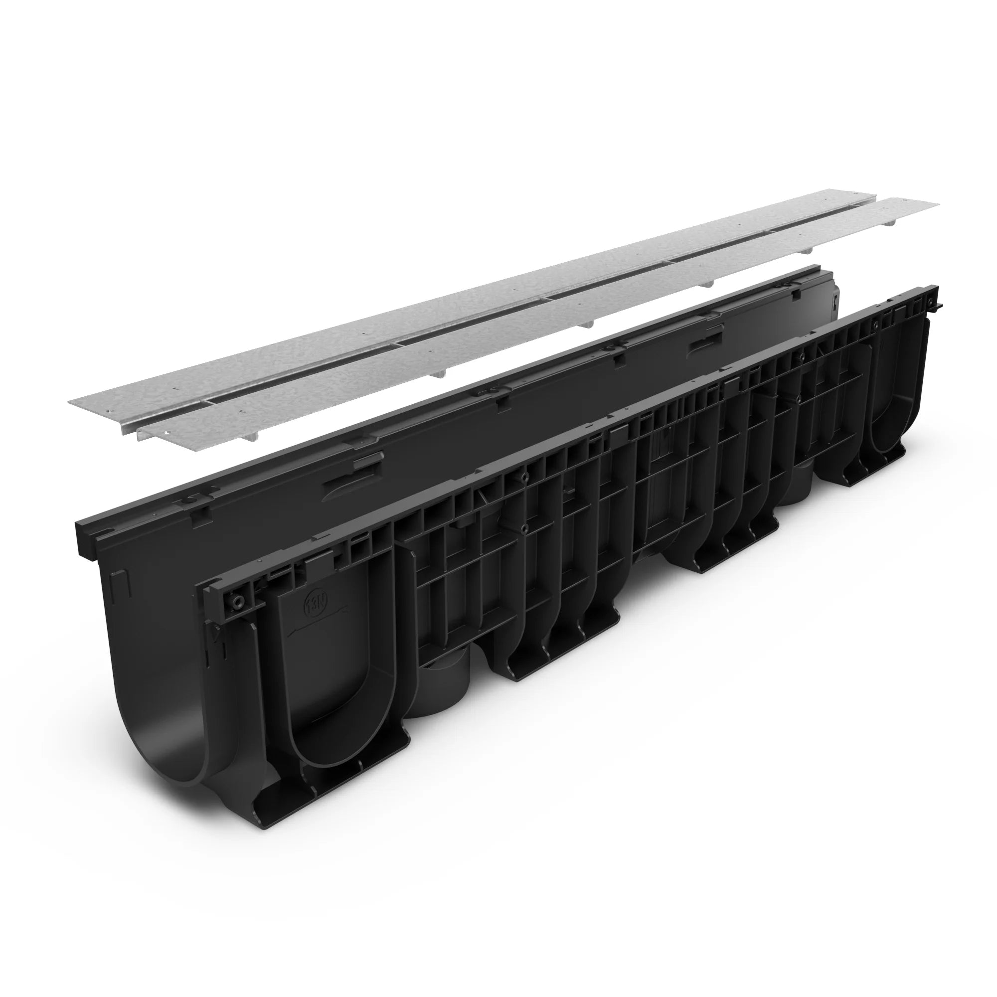 Canal de Plástico BASE DN100 con SLOT H0 de Acero Galvanizado