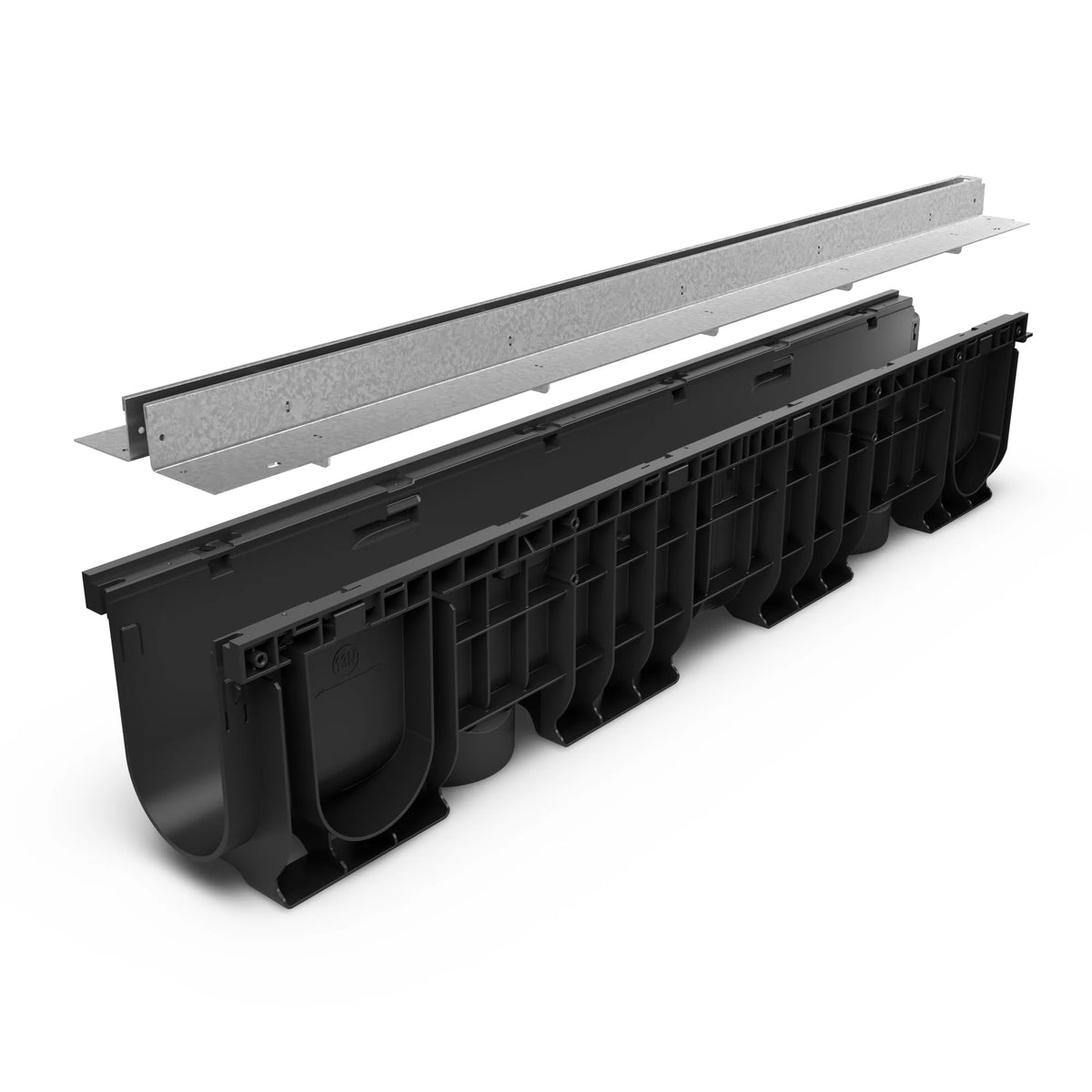 Canal de Plástico BASE DN100 con SLOT H40 de Acero Galvanizado