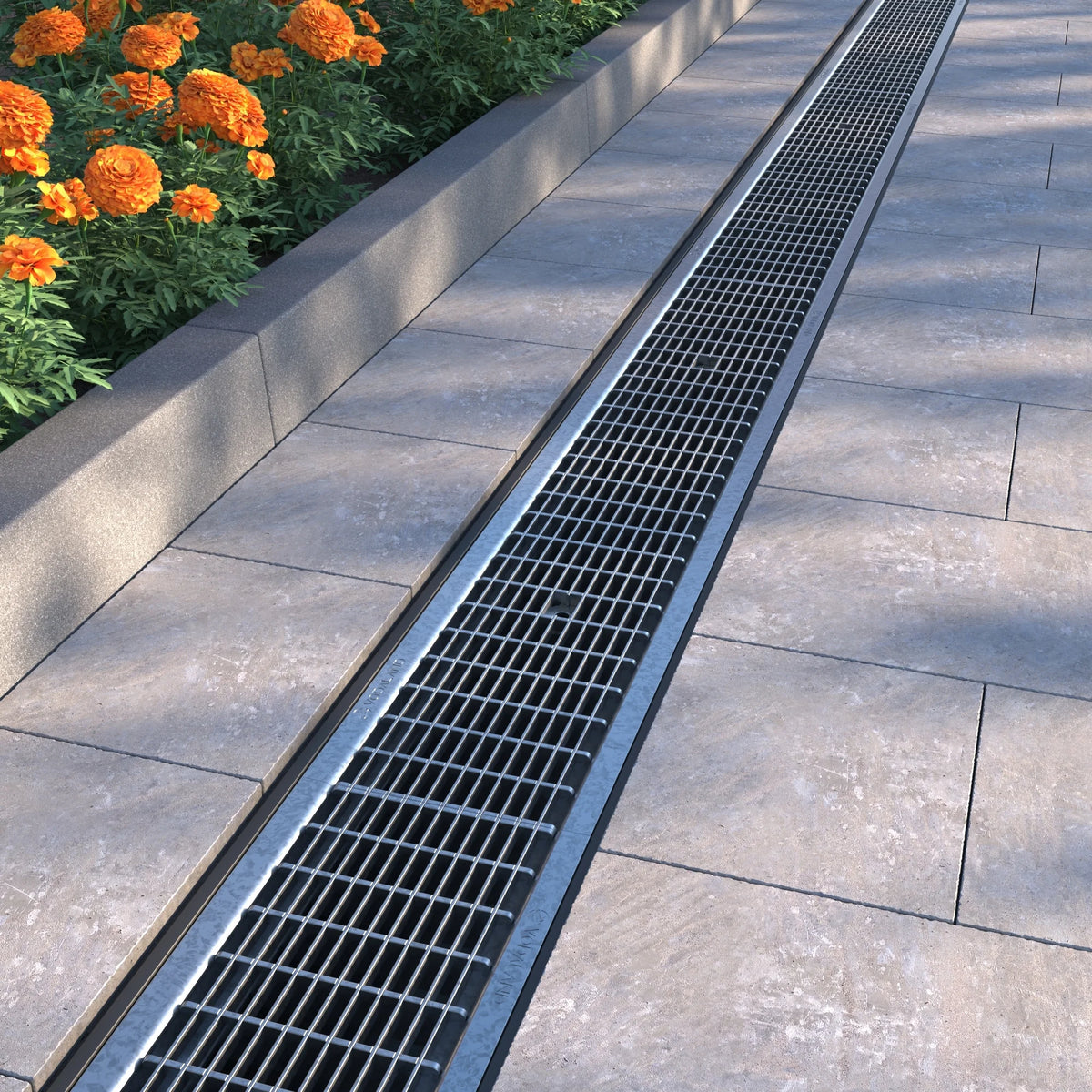 Canal de Hormigón Polímero BASE DN150 con Rejilla Entramada de Acero Galvanizado B125