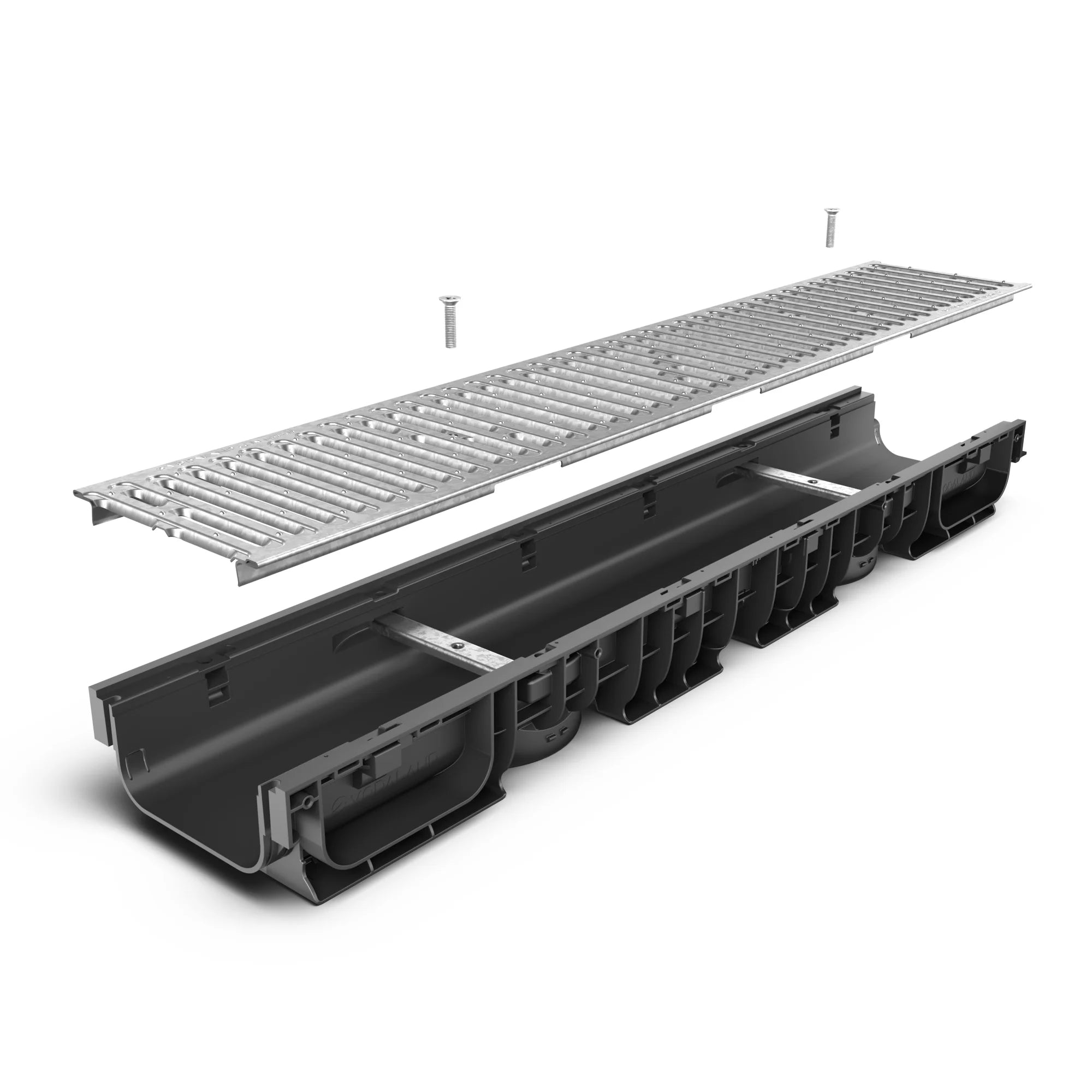 Canal de plástico BASE DN150 con rejilla de acero galvanizado A15