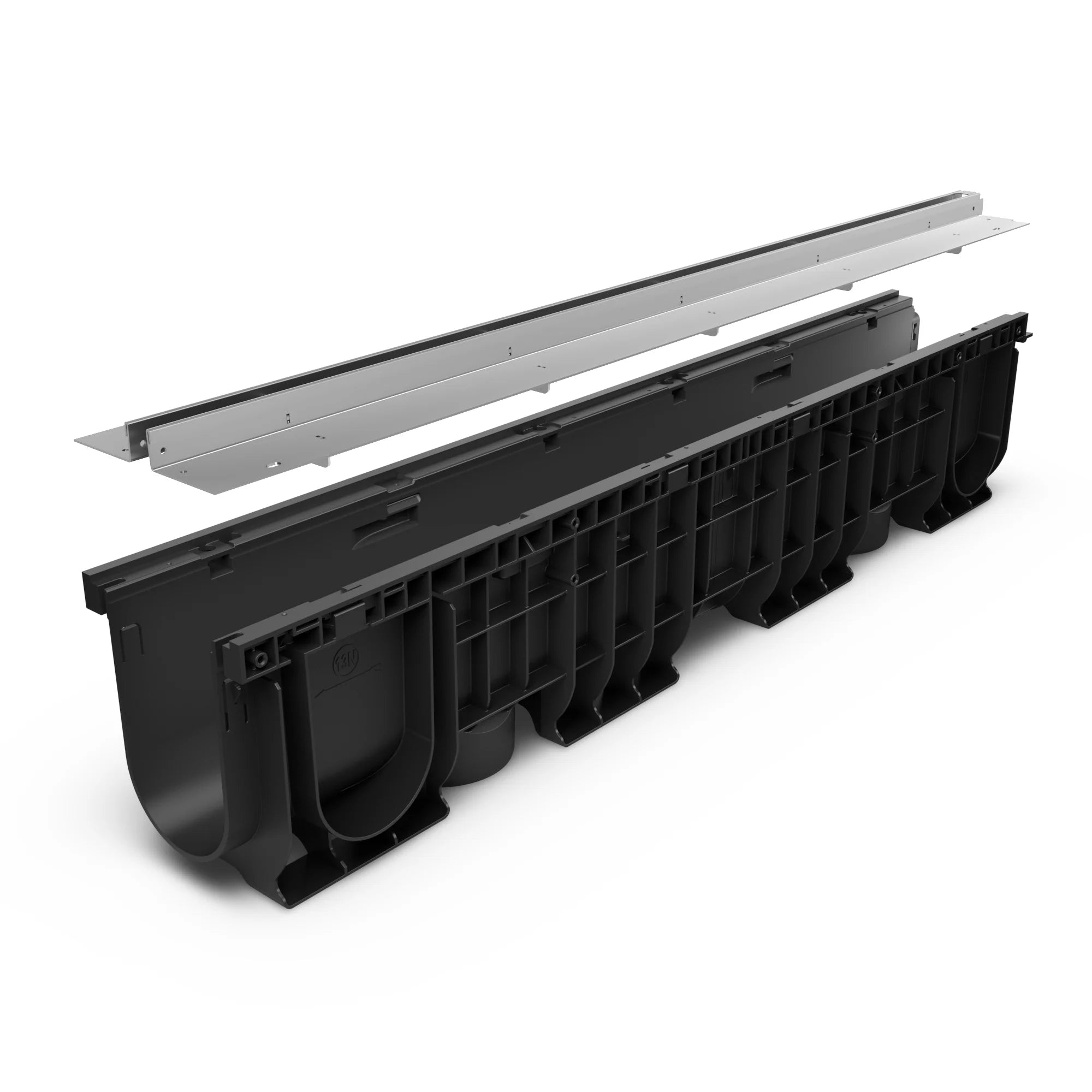 Canal de Plástico BASE DN100 con SLOT H25 de Acero Inoxidable AISI 304