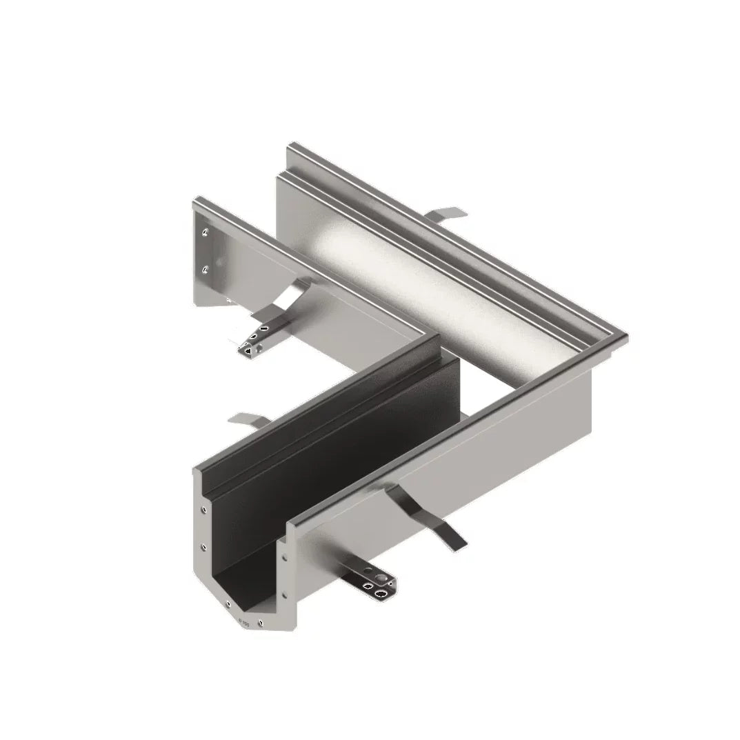 Canal modular de acero inoxidable AISI 304 DN100 con ángulo de 90 grados