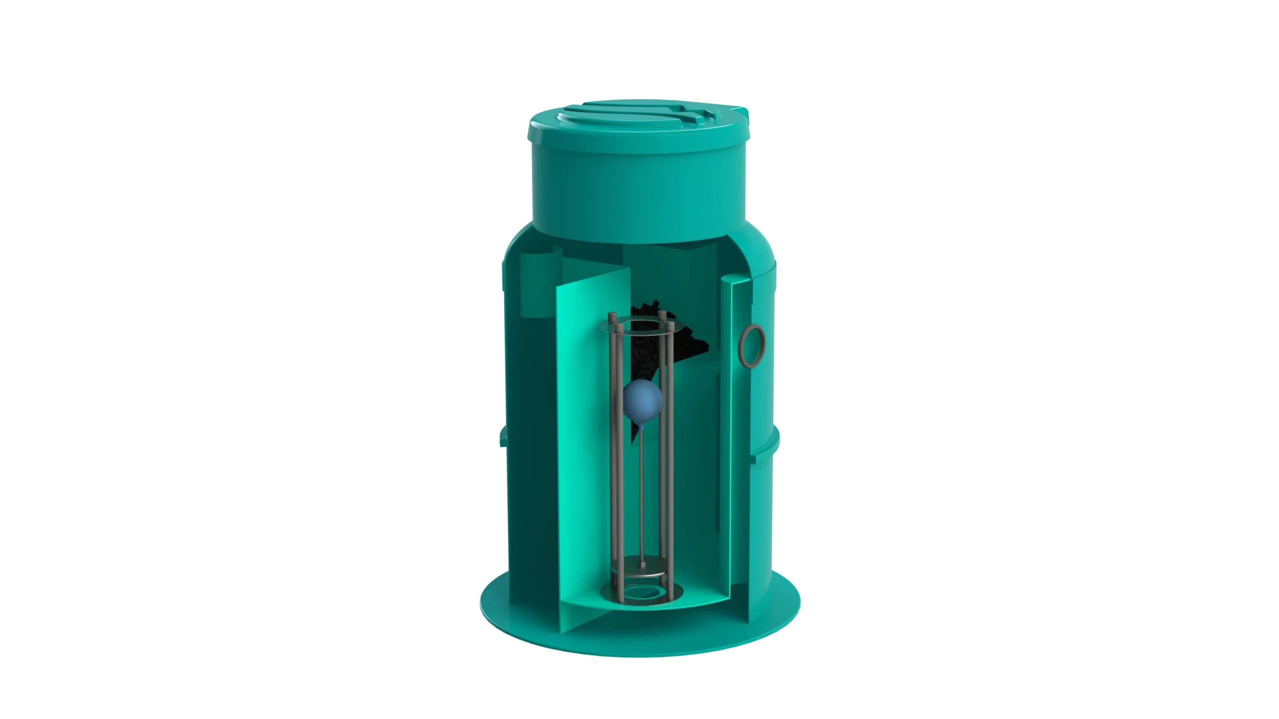 Separador de Hidrocarburos sin BYPASS OilBase100-1 l/s D800 H1850 Ø110 con decantador 100L