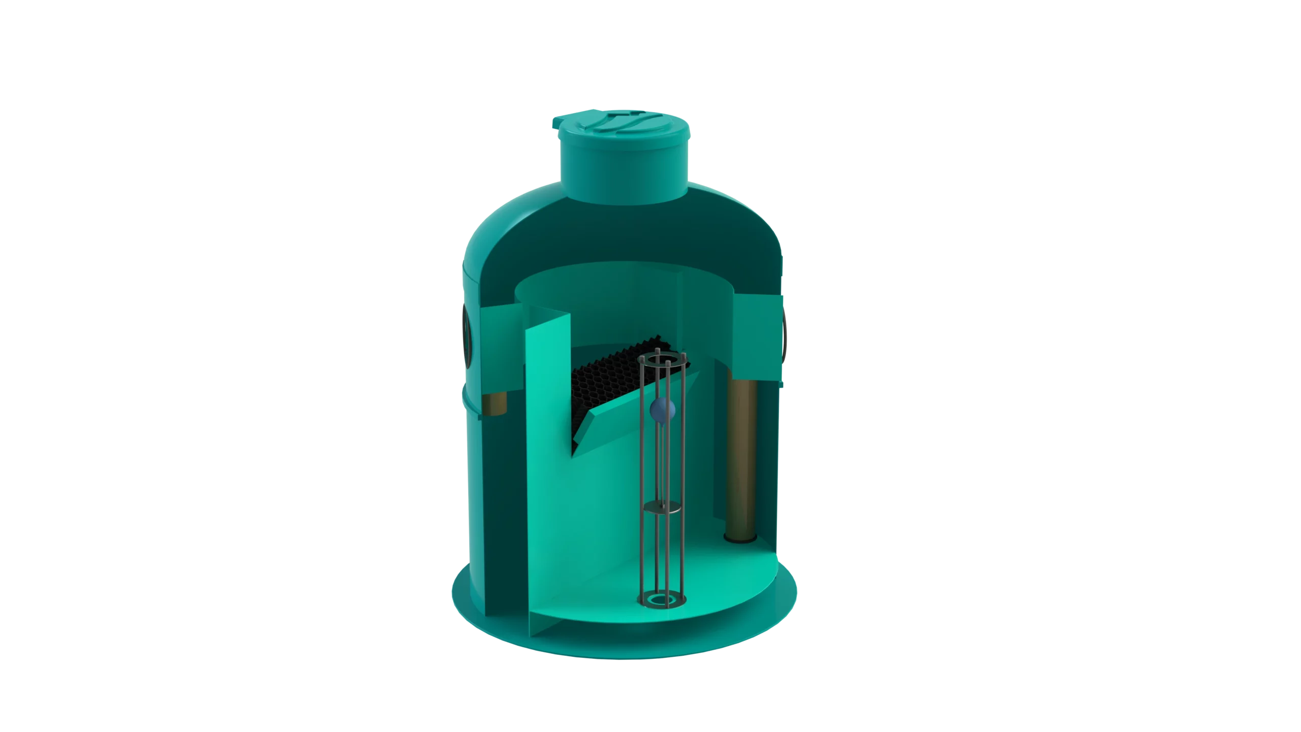 Separador de Hidrocarburos con BYPASS OilBase100-10/50 D1600 H2250 Ø315 con decantador 1000L