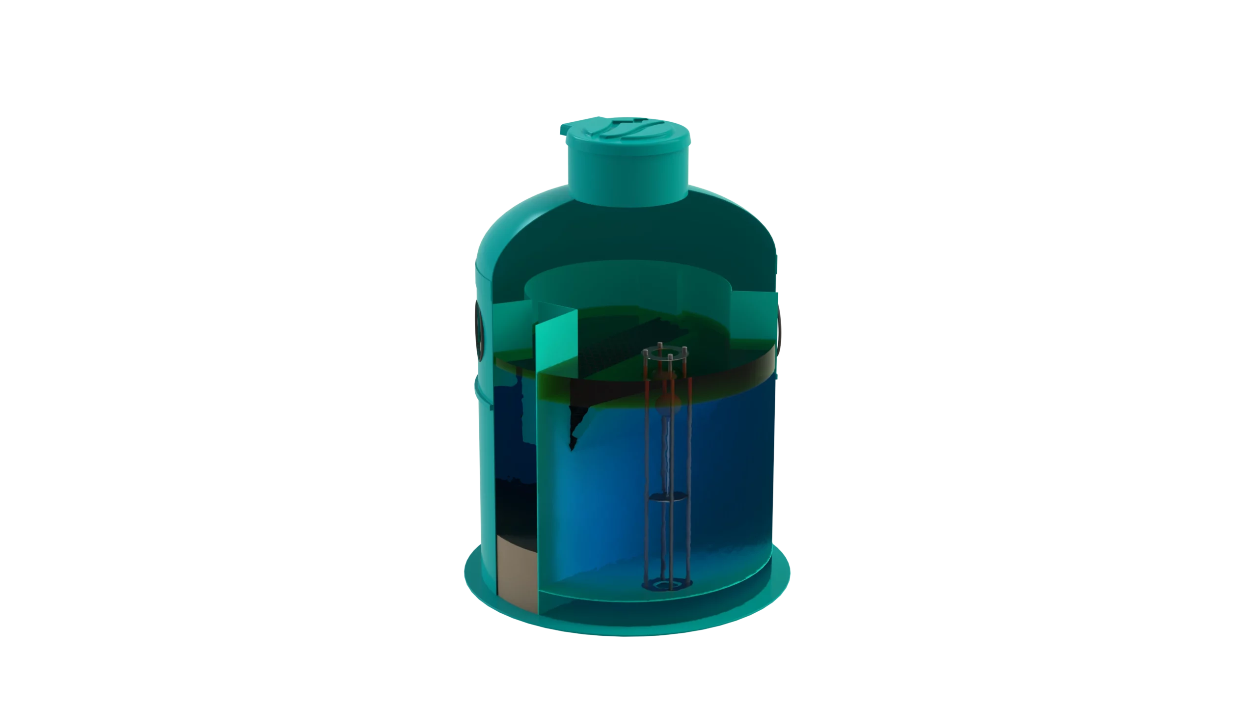 Separador de Hidrocarburos con BYPASS OilBase100-10/50 D1600 H2250 Ø315 con decantador 1000L