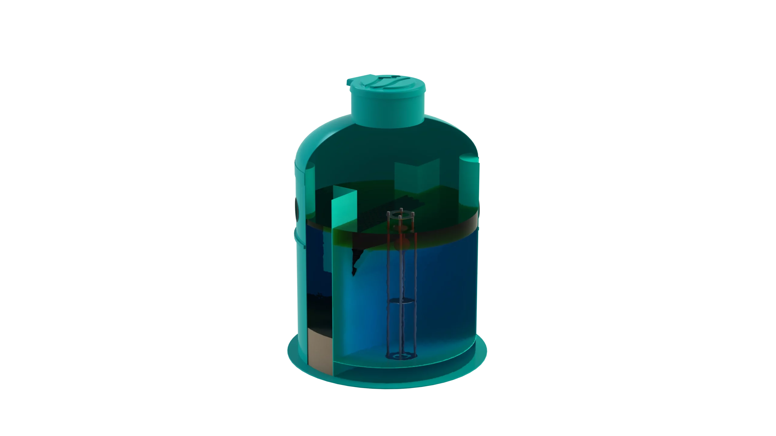 Separador de Hidrocarburos sin BYPASS OilBase100-10 l/s D1600 H2250 Ø160 con decantador 1000L