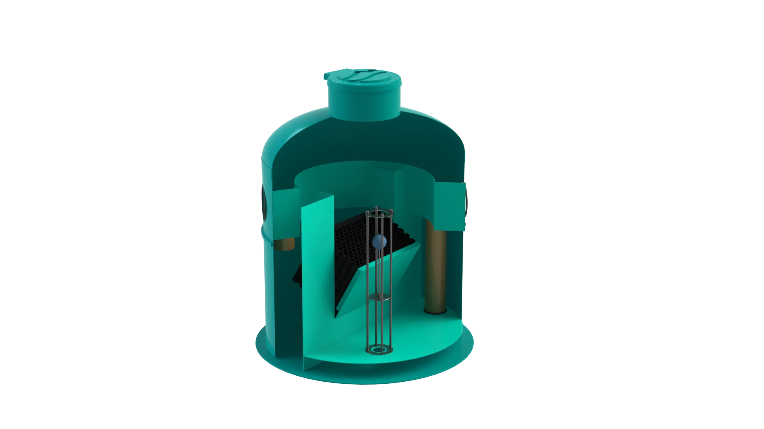 Separador de Hidrocarburos con BYPASS OilBase100-15/75 D1800 H2200 Ø315 con decantador 1500L