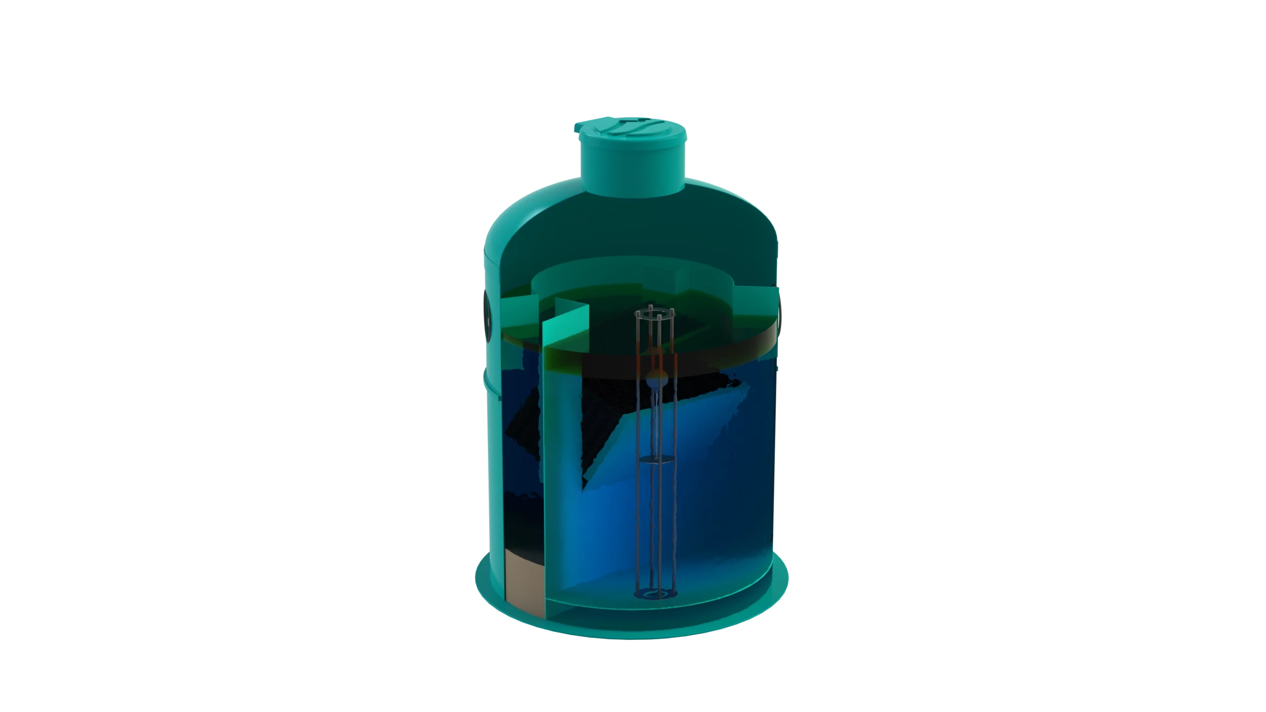 Separador de Hidrocarburos con BYPASS OilBase100-20/100 D1800 H2650 Ø315 con decantador 2000L