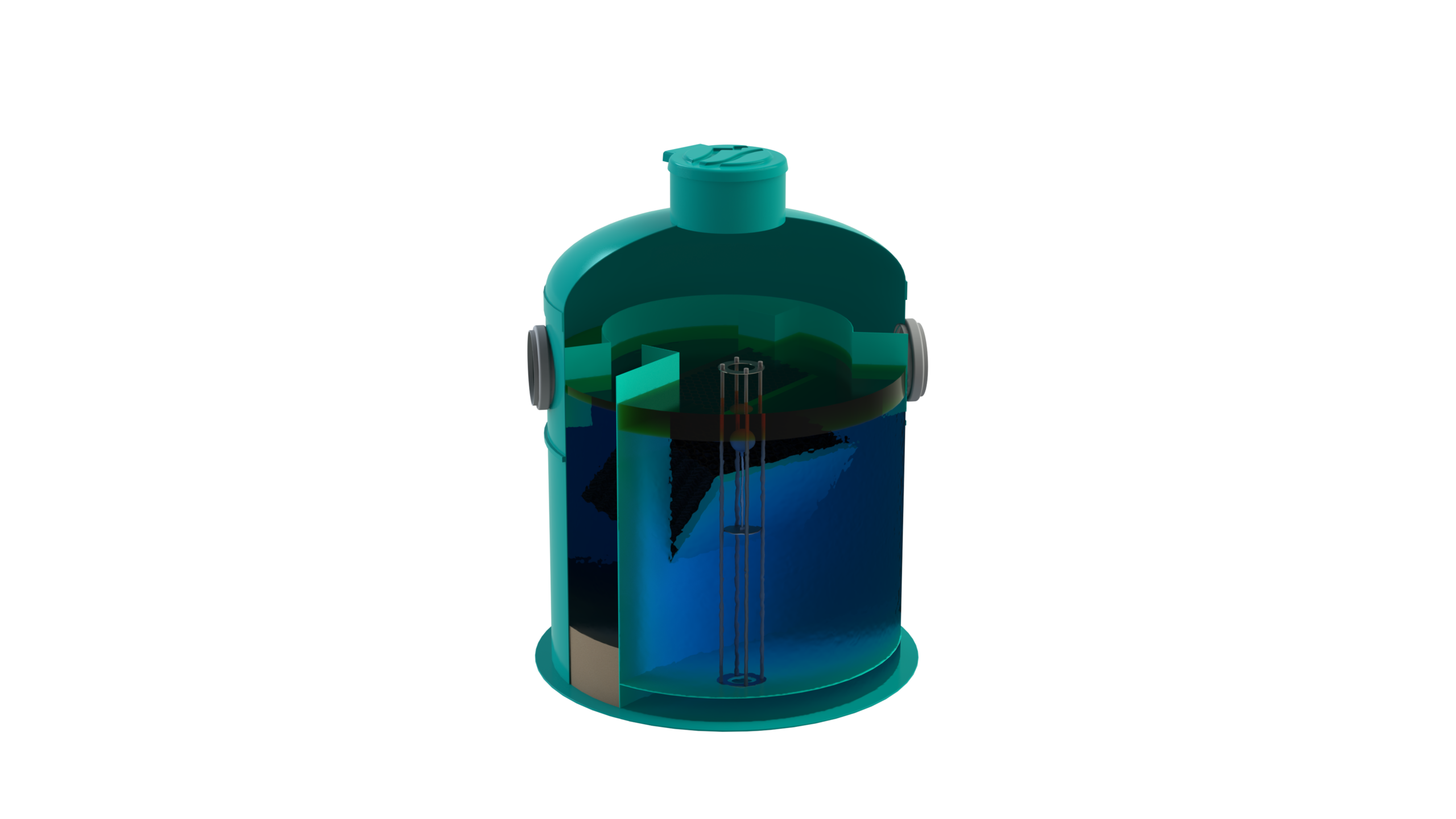 Separador de Hidrocarburos con BYPASS OilBase100-25/125 D2000 H2550 Ø400 con decantador 2500L