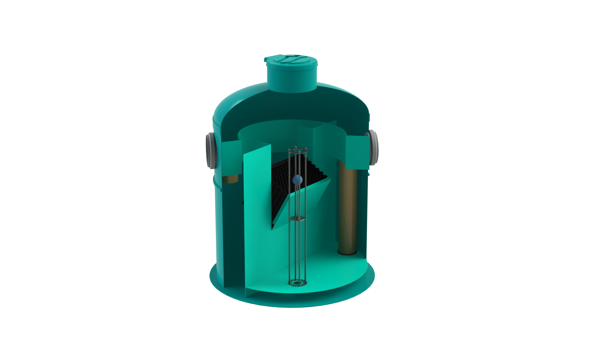 Separador de Hidrocarburos con BYPASS OilBase100-25/125 D2000 H2550 Ø400 con decantador 2500L