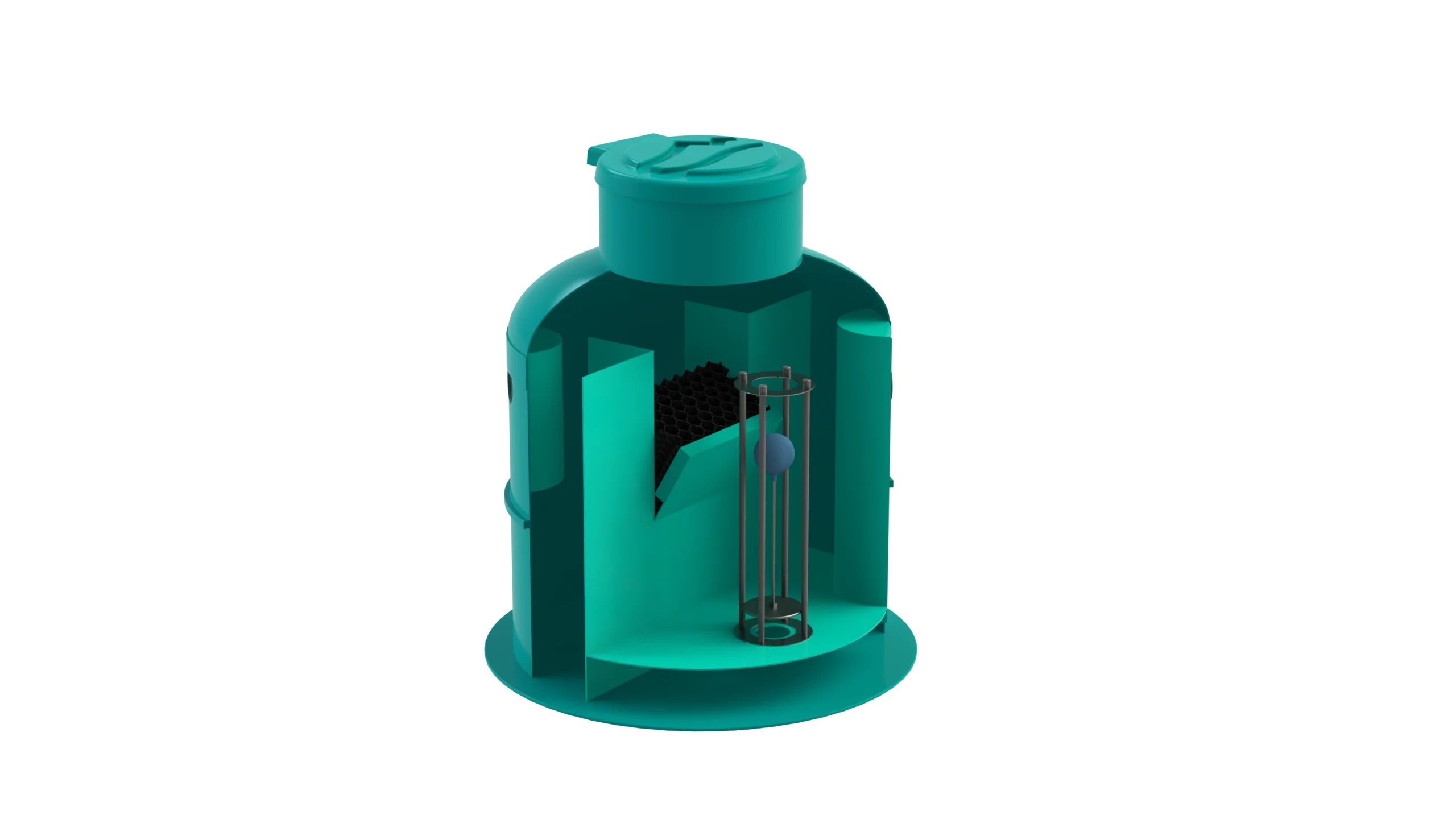Separador de Hidrocarburos sin BYPASS OilBase100-3 l/s D1200 H1850 Ø110 con decantador 300L