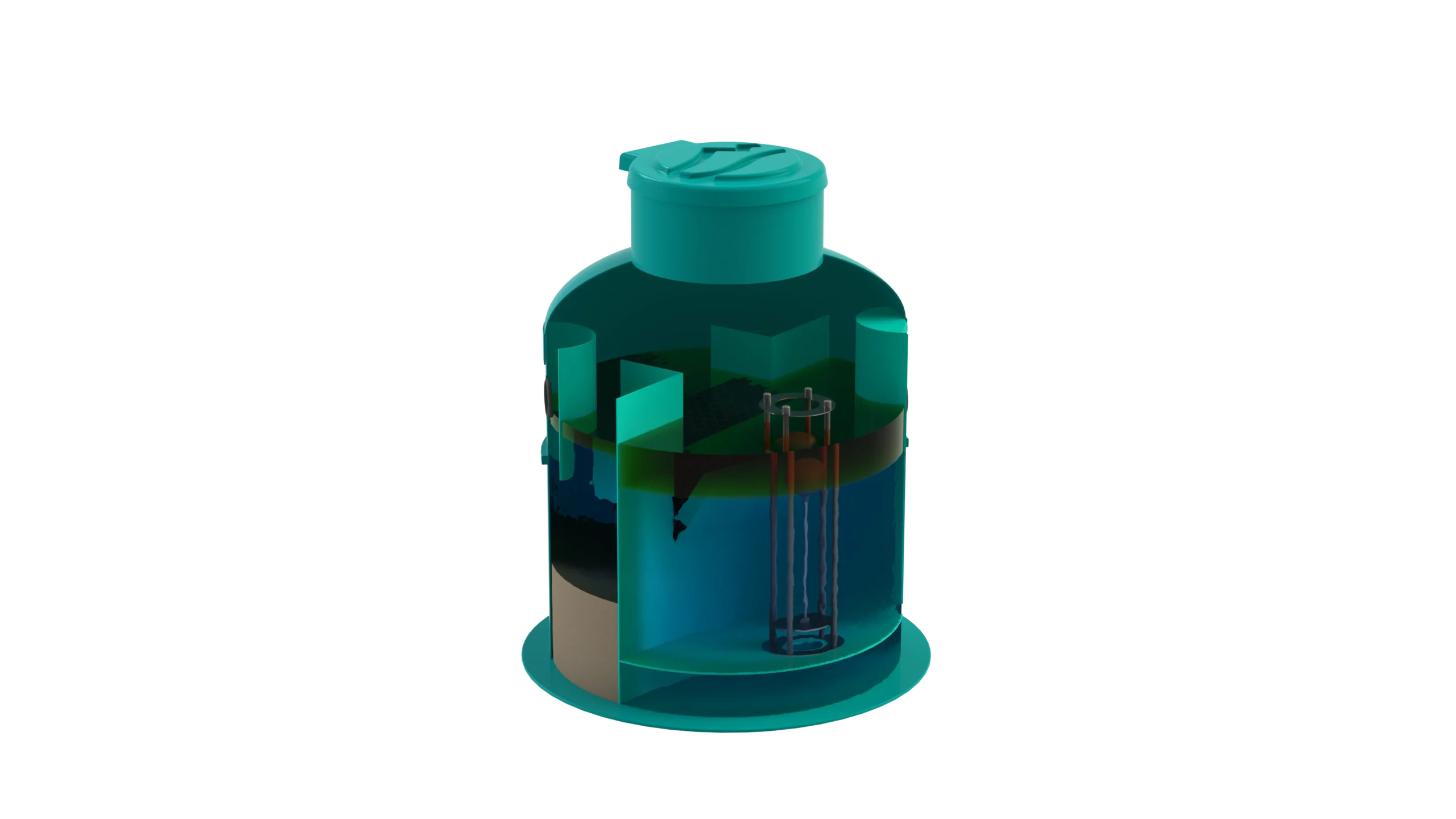 Separador de Hidrocarburos sin BYPASS OilBase100-3 l/s D1200 H1850 Ø110 con decantador 300L