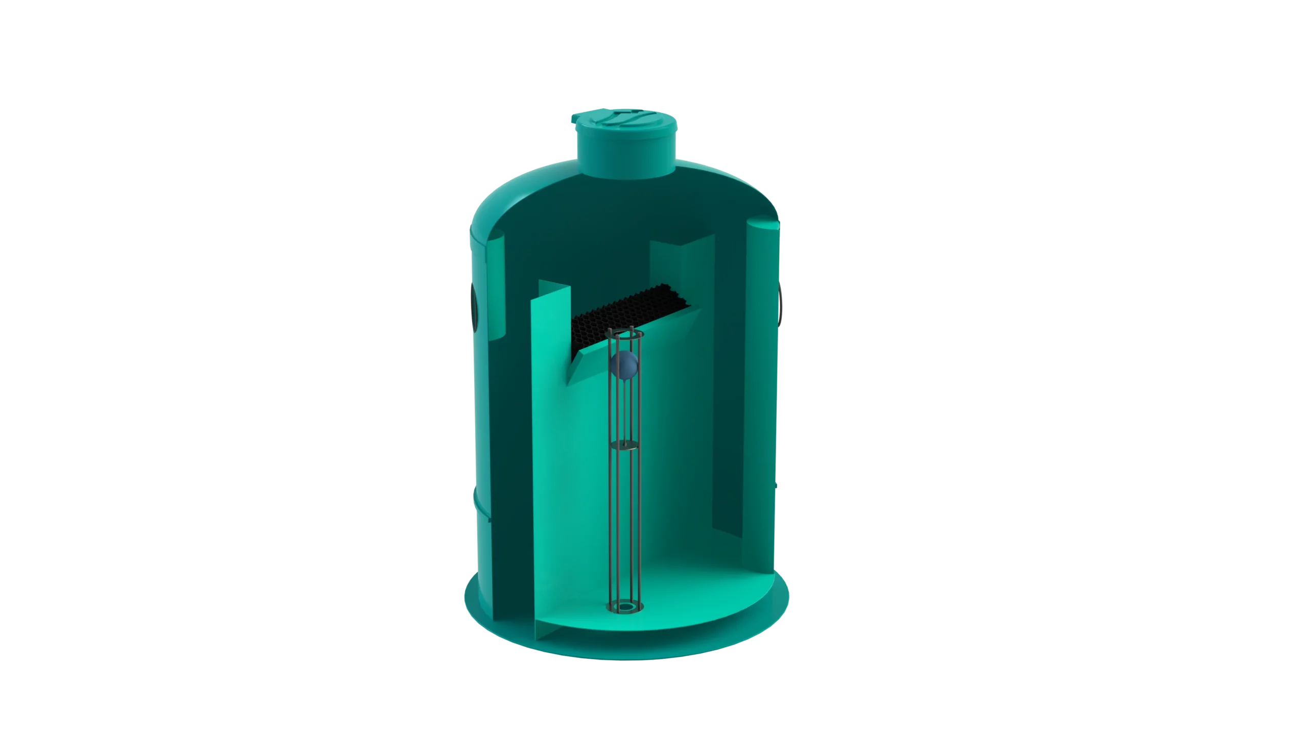 Separador de Hidrocarburos sin BYPASS OilBase100-30 l/s D2000 H3100 Ø250 con decantador 3000L