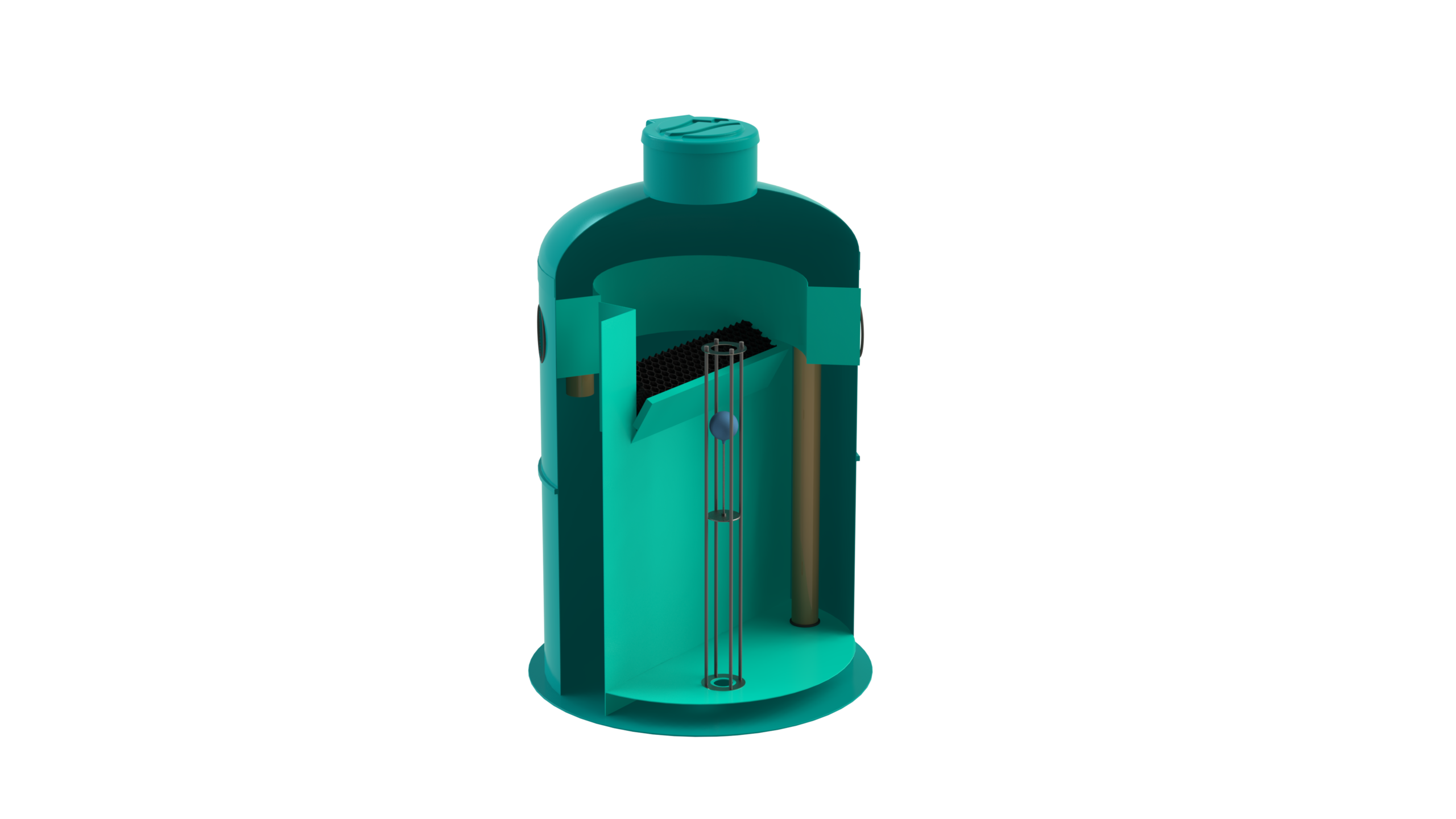 Separador de Hidrocarburos con BYPASS OilBase100-30/150 D2000 H3100 Ø400 con decantador 3000L